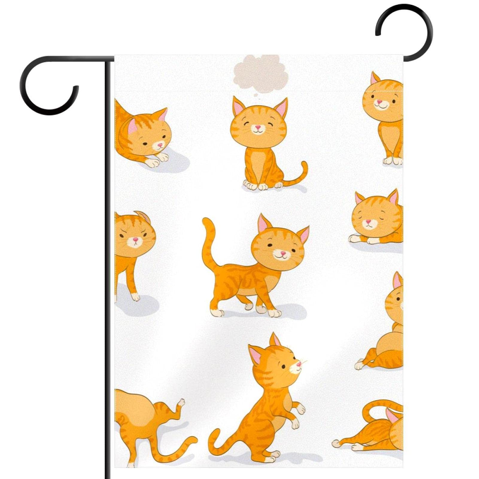 Orange Tabby Kitty Garden Flag - 12x18 Inch Double Sided Decorative Yard Banner for Outdoor & Home Decor | Perfect for Holidays, Parties & Seasonal Celebrations