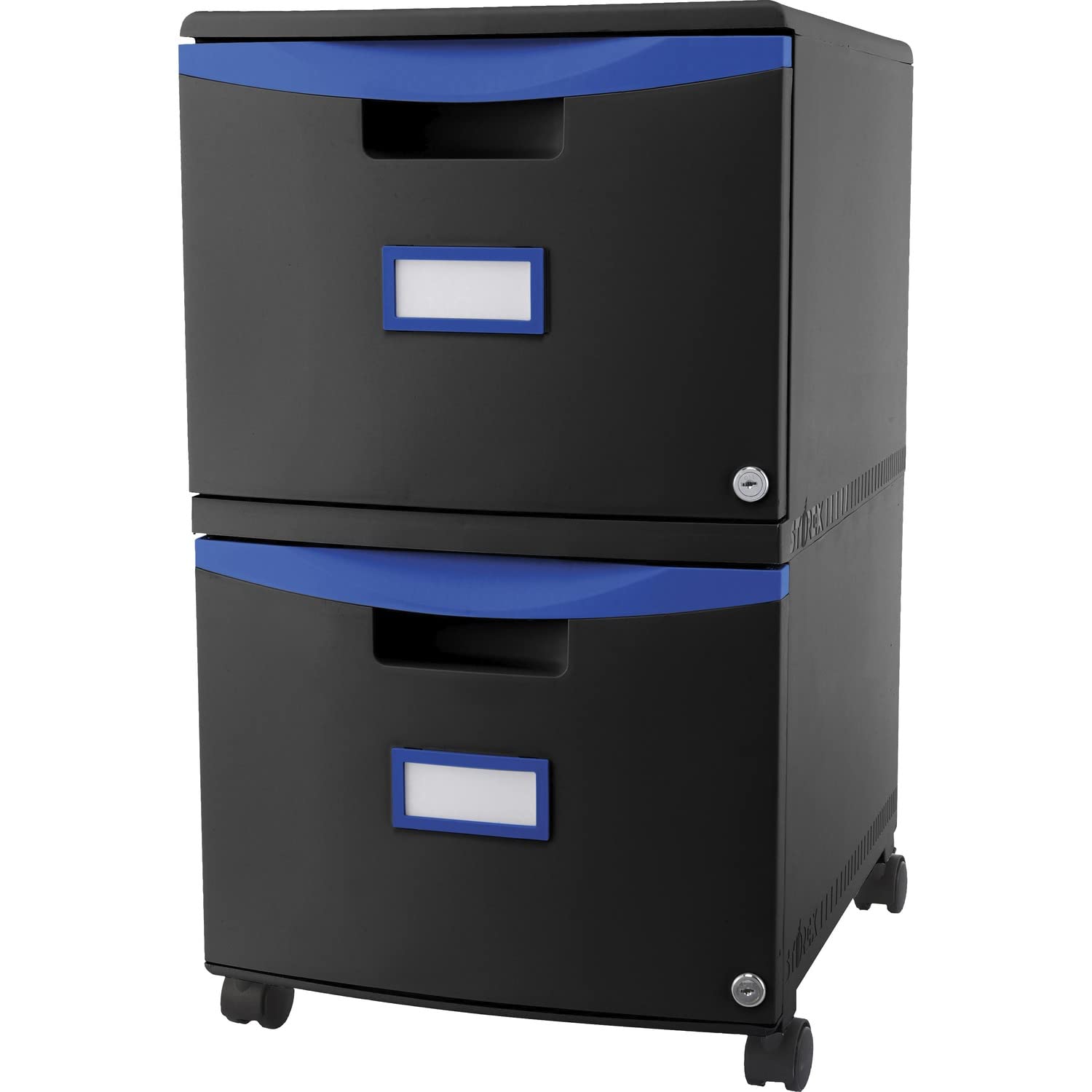 Storex 61314U01C Mobile 2-Drawer File Cabinet - 14.75