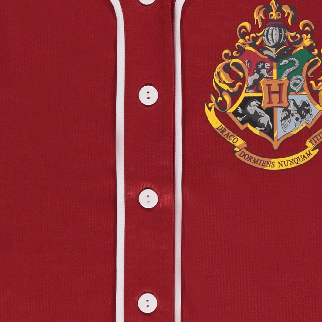 Harry Potter Gryffindor Hufflepuff Ravenclaw Slytherin Women's Baseball Jersey - Wizarding World Mesh Button Down Shirt for Cosplay, Halloween & Harry Potter Themed Parties