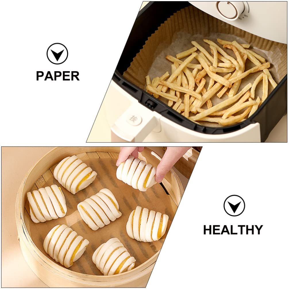 80pcs Air Fryer Paper Liners - Oil-Proof Baking & Steaming Paper Pads for Kitchen, Air Fryer, Oven & Microwave - Non-Stick Cooking & Food Prep Accessories - Perfect for Roasting, Grilling & Healthy Meal Prep