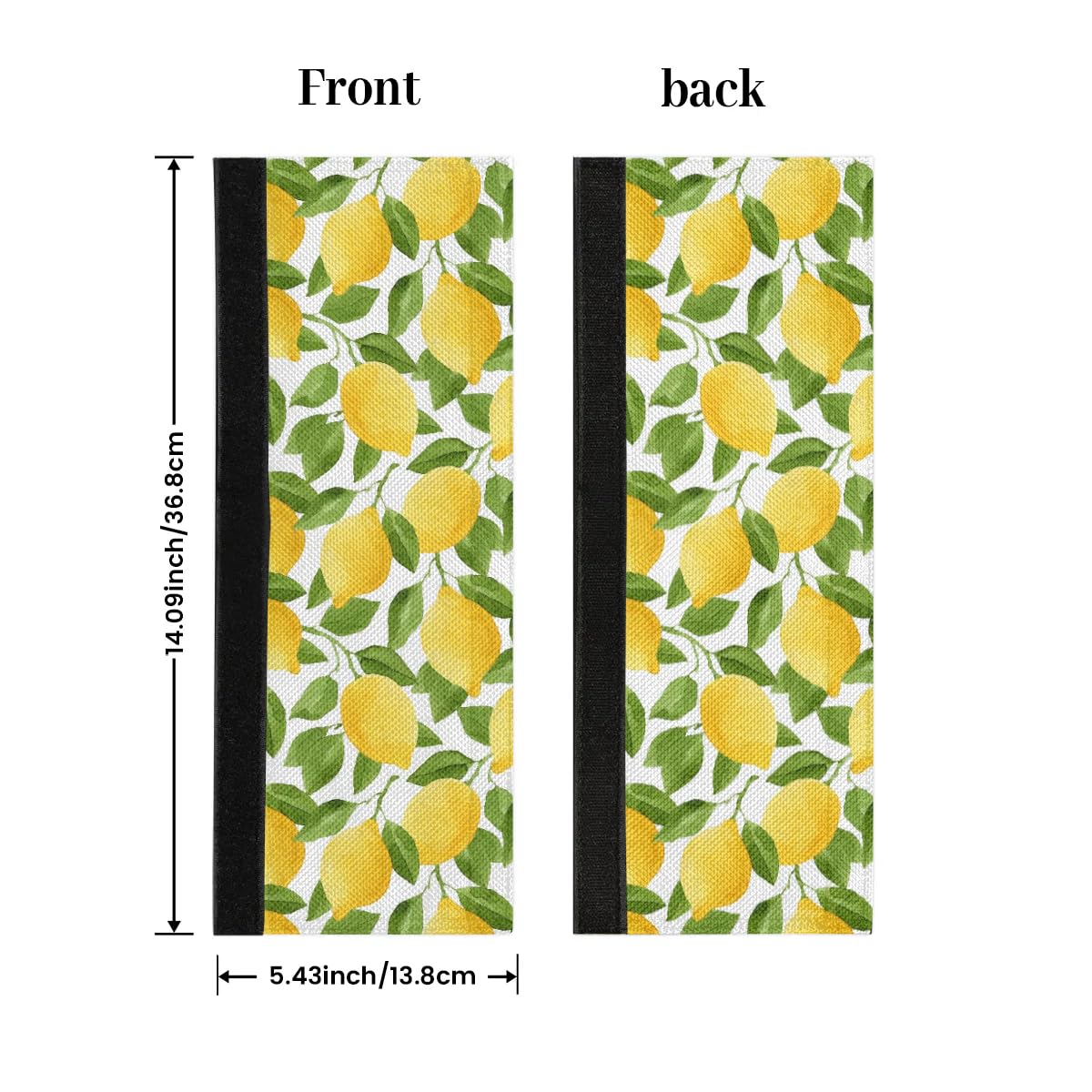 Lemon Refrigerator Handle Covers Set of 2 - Washable Kitchen Appliance Handle Protectors for Fridge, Microwave, Dishwasher & Oven - Food & Oil Stain Resistant - Summer Kitchen Decor Upgrade (Perfect for Home, Apartment & RV Use)