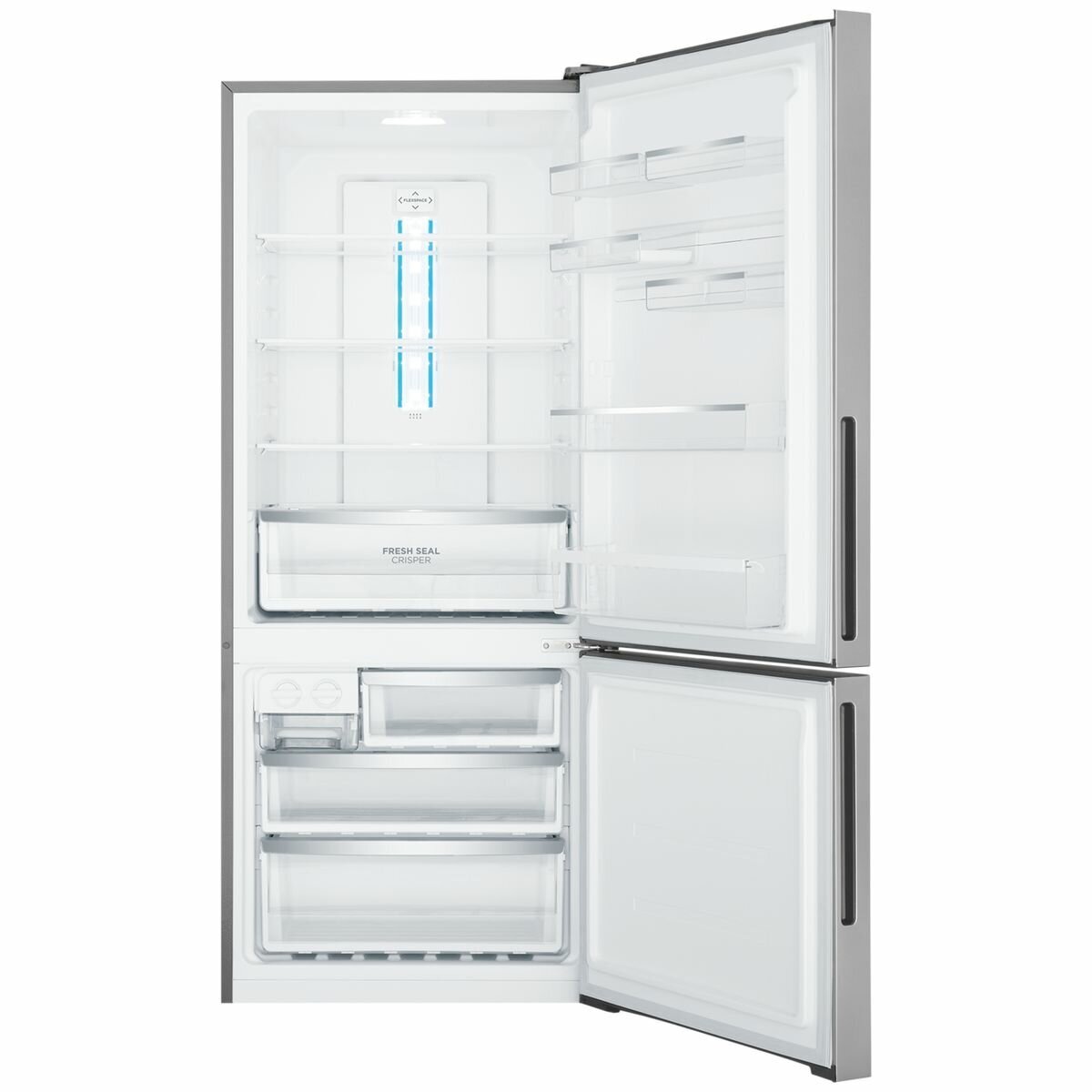 Westinghouse 425L Bottom Mount Refrigerator in Silver - WBE4302AC | Energy Efficient French Door Fridge for Modern Kitchens & Open Plan Living Spaces