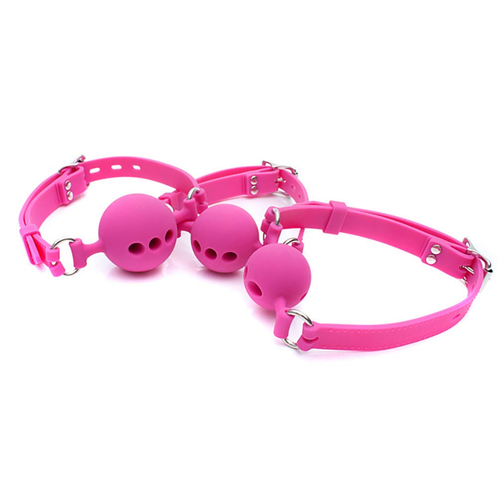 Breathable Silicone Ball Gag with Holes - Open Mouth Gag Sex Toy for BDSM & Fetish Lovers - Perfect for Role Play, Bondage & Sensory Play Scenes