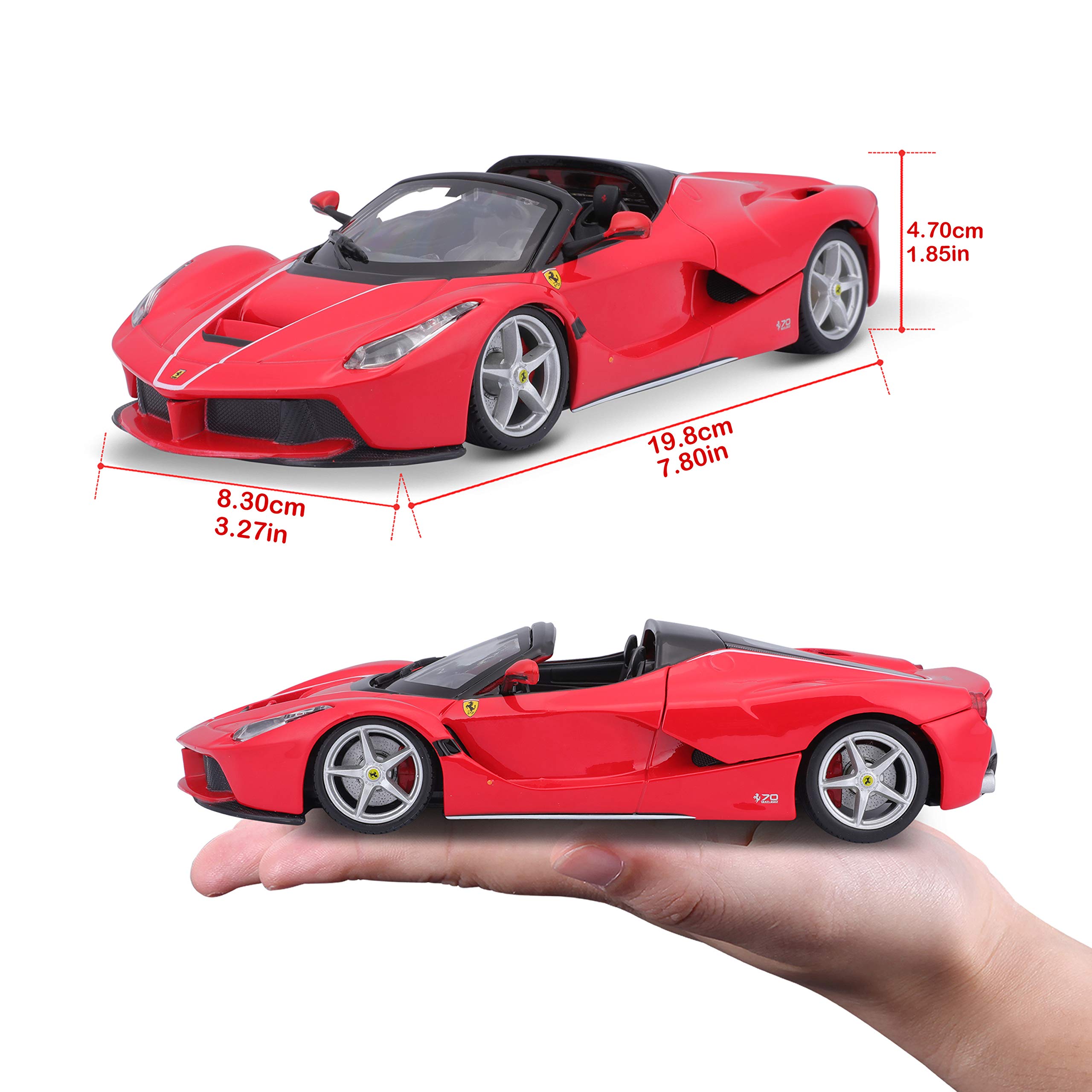 Bburago 1:24 Scale Ferrari LaFerrari Aperta Die Cast Model Car - Collectible Racing Toy for Display & Play - Perfect for Car Enthusiasts & Gift Giving