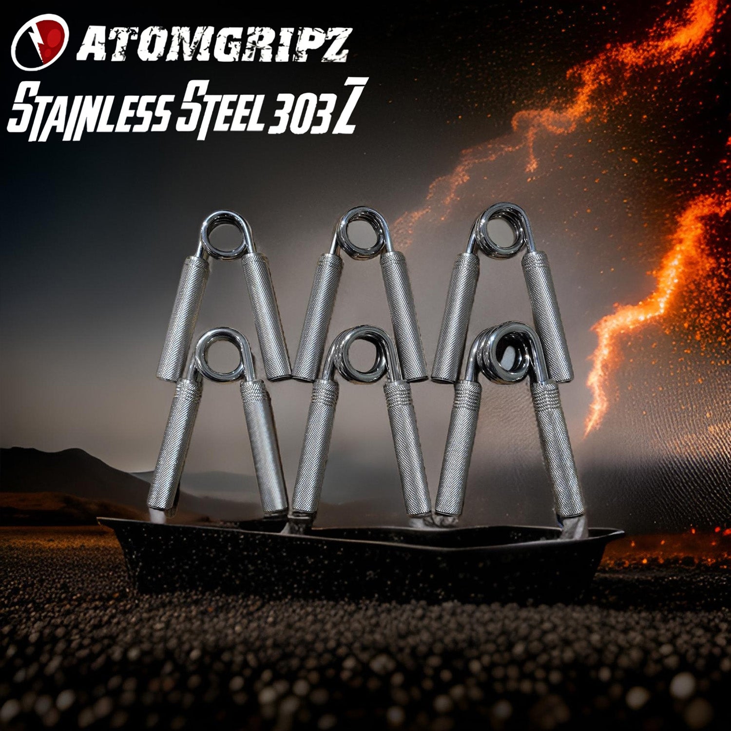 Official AtomGripz Hand Grippers - Premium 303 Stainless Steel Hand Strengthener for Gym, Physical Therapy & Home Workouts