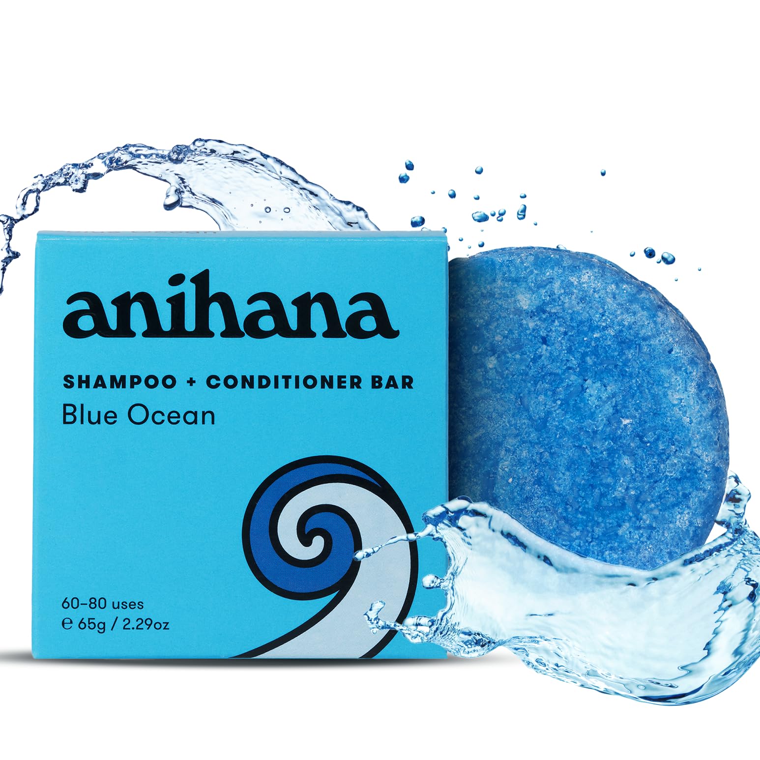 ANIHANA Shampoo & Conditioner Bar for Normal Hair - Natural, Purifying, Paraben-Free (2.29 oz) | Promotes Healthy Shine & Clean Scalp | Perfect for Travel, Gym & Eco-Friendly Bathroom Routine