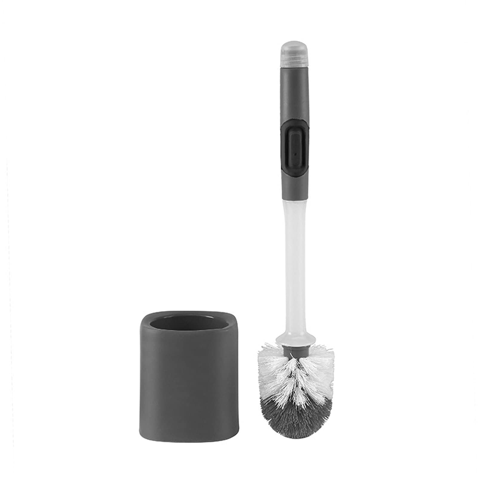 ZZSF Toilet Brush Set with No-Slip Long Plastic Handle & Flexible Bristles - Silicone Holder & Anti-Drip Base for Bathroom Cleaning - Perfect for Toilet Bowl, Sink, and Shower Cleaning