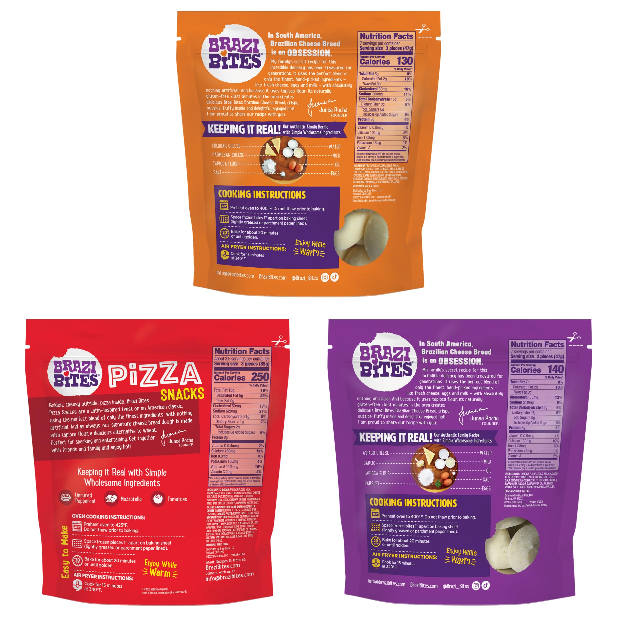 Brazi Bites Variety Pack - Gluten Free Brazilian Cheese Bread & Pizza Bites | Healthy Frozen Snacks for Kids & Adults | Grain-Free, Soy-Free, No Artificial Ingredients | Perfect for Parties, School Lunches & Quick Snacks (12-Pack)