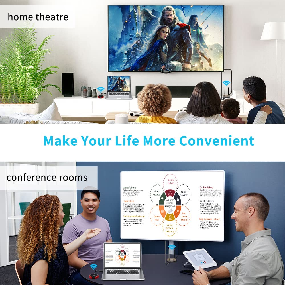 TIMBOOTECH Wireless HDMI Transmitter and Receiver Kit 4K - 165FT 5G Stable Signal, HD Video/Audio Extender for PC, Laptop, Camera, Blu-ray, Netflix, PS5 to Monitor, Projector, HDTV - Perfect for Home Theater, Gaming & Office Presentations