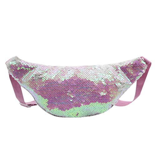 Aibearty Kids Glitter Reversible Sequin Fanny Pack - Letter Print Waist Bag for Boys & Girls - Perfect for School, Travel, and Birthday Parties