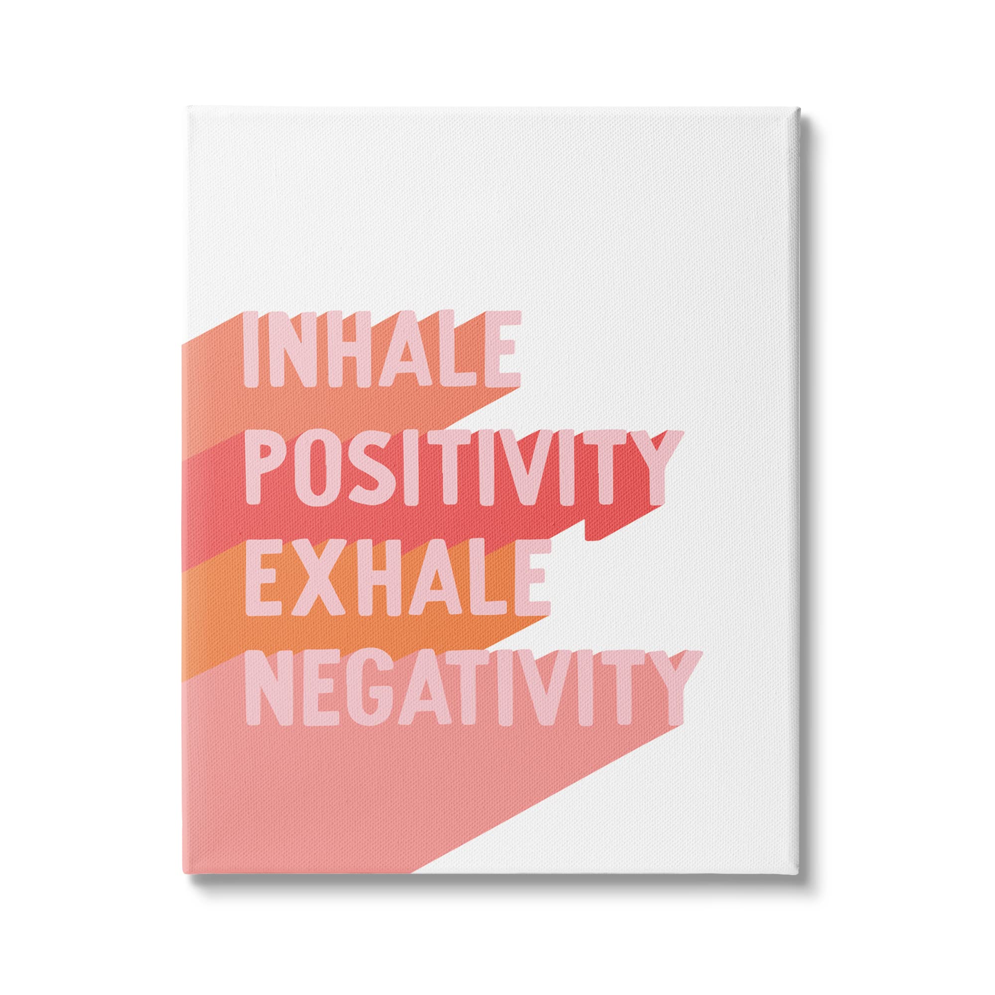 Stupell Industries 'Inhale Positivity Exhale Negativity' Motivational Pink Pop Art Canvas Wall Decor - 36