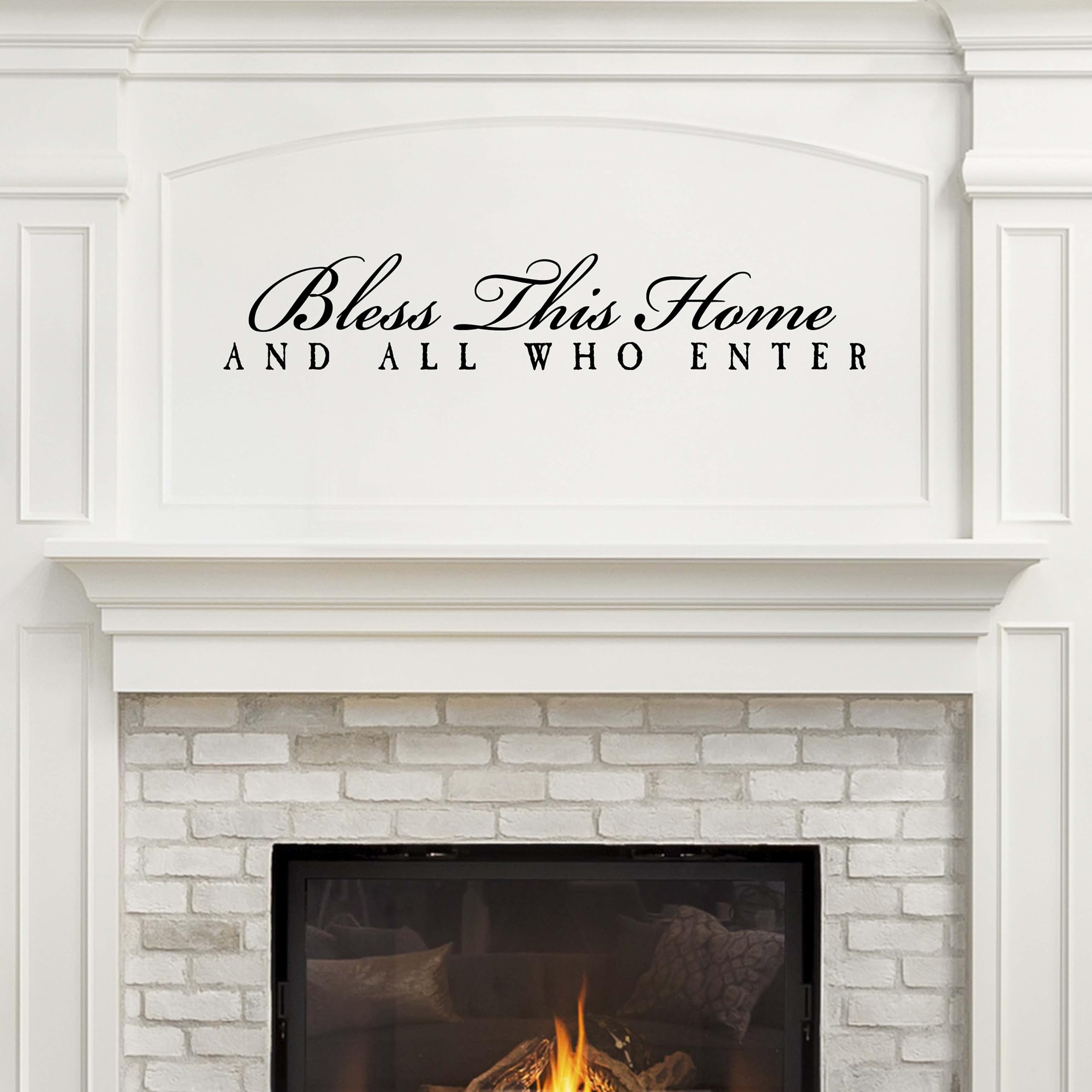 Bless This Home and All Who Enter Vinyl Wall Decal - Inspirational Home Decor Sticker for Living Room, Bedroom, Nursery - Easy to Apply & Remove - Perfect for Housewarming Gifts & Farmhouse Decor