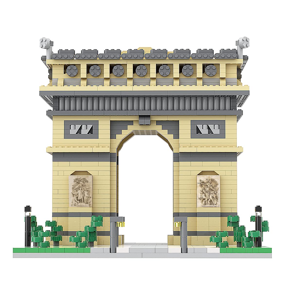 dOvOb Arc de Triomphe Micro Building Blocks Set - 2020 Pieces Famous Architecture Model Kit for Adults & Kids | Creative STEM Toy for Home Decor, Office Display & Educational Gift