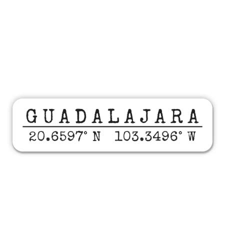 Guadalajara Mexico City Coordinates Travel Vinyl Sticker Decal - 3