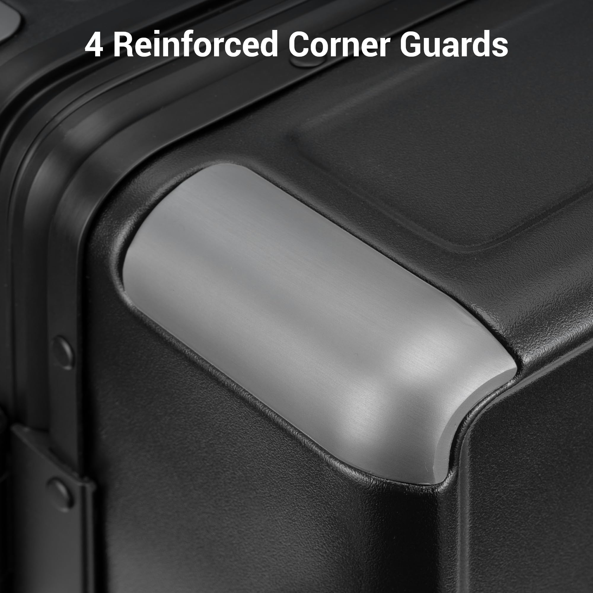 LEVEL8 Zipperless Carry On Suitcase 20 Inch - Airline Approved Lightweight Hard Shell Luggage with Aluminum Frame & Spinner Wheels, TSA Approved Double Locks for Secure Travel - Perfect for Business Trips & Weekend Getaways (Black)