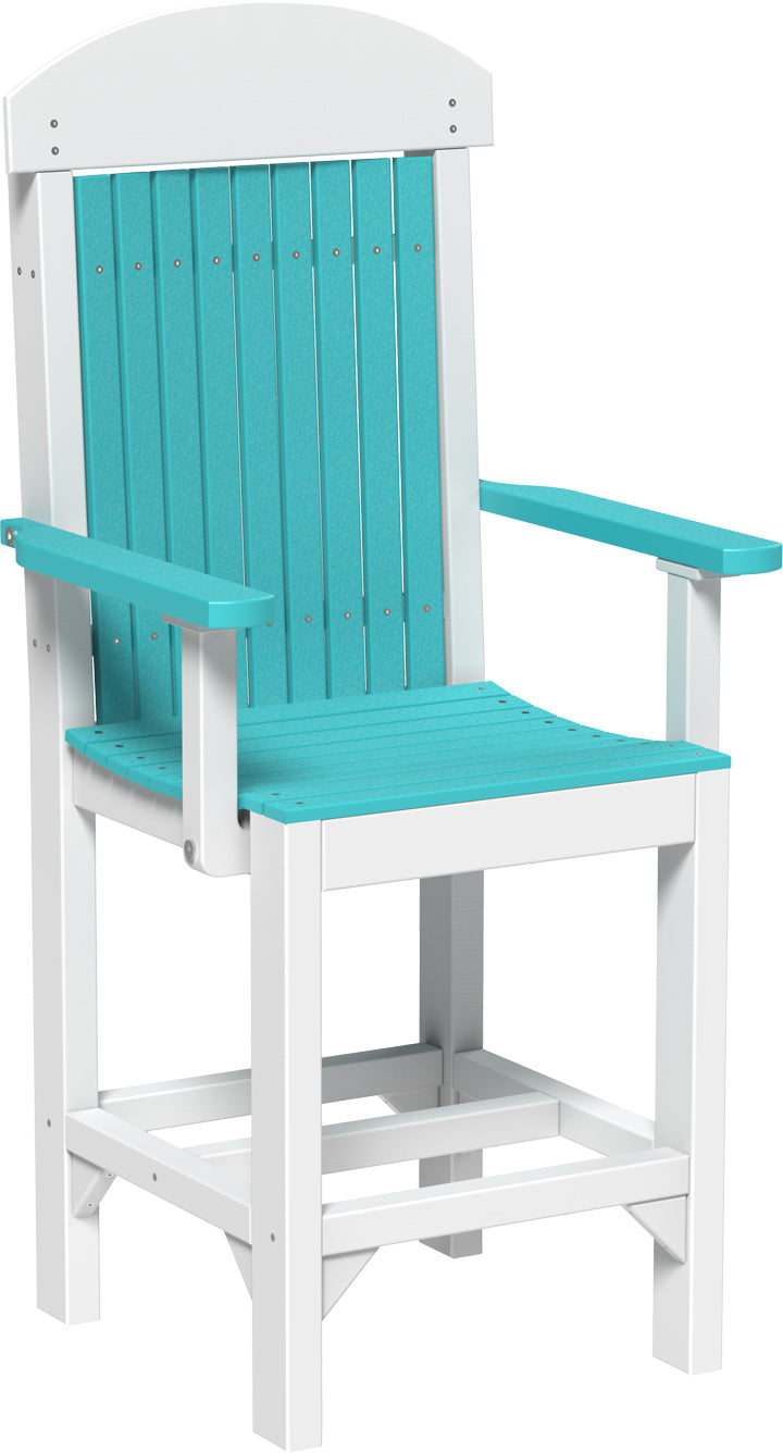 LuxCraft Classic Counter Height Arm Chair - Modern Bar Stool for Kitchen Island, Breakfast Nook & Home Bar Seating
