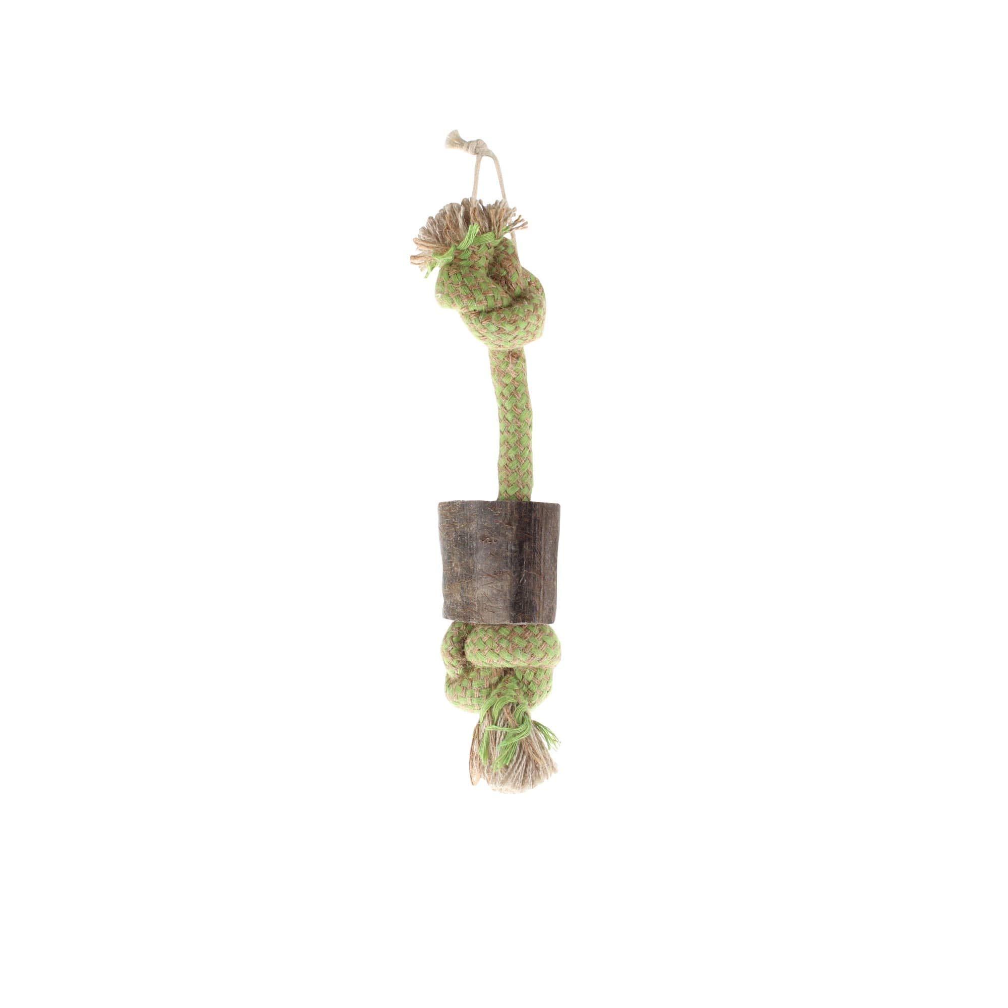 Horn Choy Small Green & Off-White Dog Chew Toys for Puppies - Durable Pet Chewing Bones for Teething, Training, and Playtime at Home or Outdoors