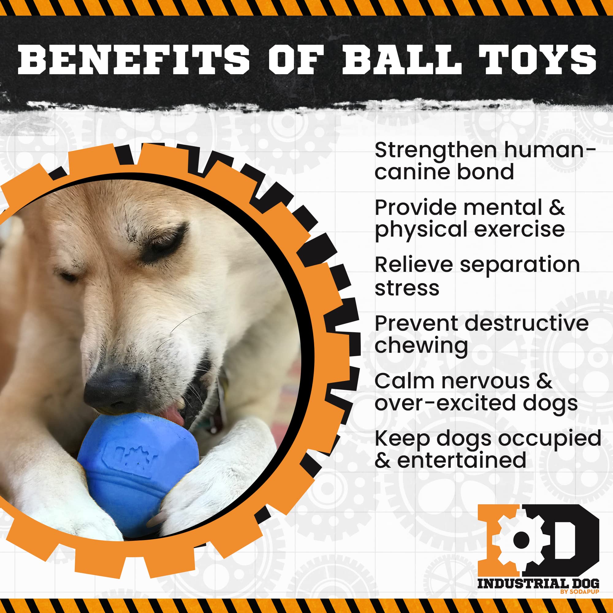 **SodaPup Industrial Dog Cap Nut – Durable Chew Toy & Treat Dispenser for Large Dogs | Non-Toxic Natural Rubber | USA-Made for Mental & Physical Exercise | Perfect for Playtime, Training & Bonding**