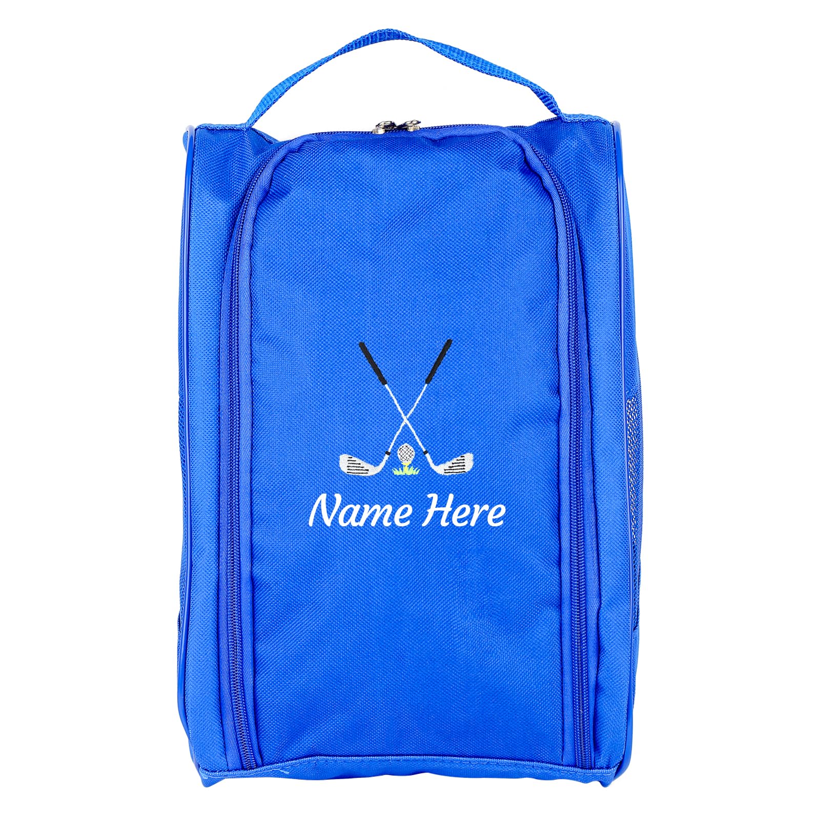 Custom Embroidered Golf Shoe Bag for Men - Personalized Golf Accessories Organizer with Name/Text - Durable Travel Storage Case for Golf Shoes & Equipment (Blue) - Perfect Gift for Golf Lovers & Tournament Players
