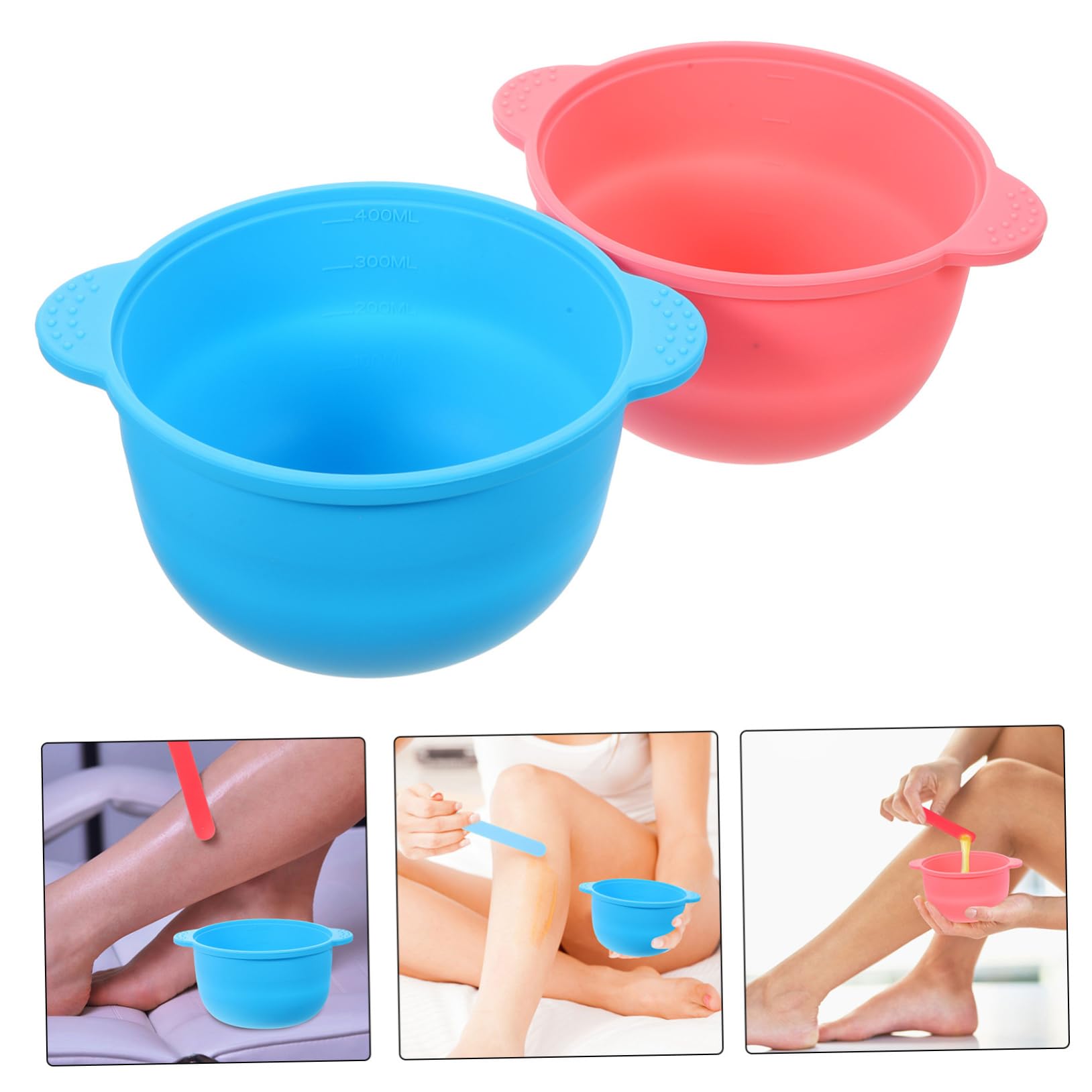 2pcs Silicone Wax Warmer Bowl for Hair Removal - Folding Wax Melting Pot with Lid, Depilatory Waxing Supplies for Salon & Home Use - Perfect for Eyebrows, Legs, Bikini Line & Body Waxing