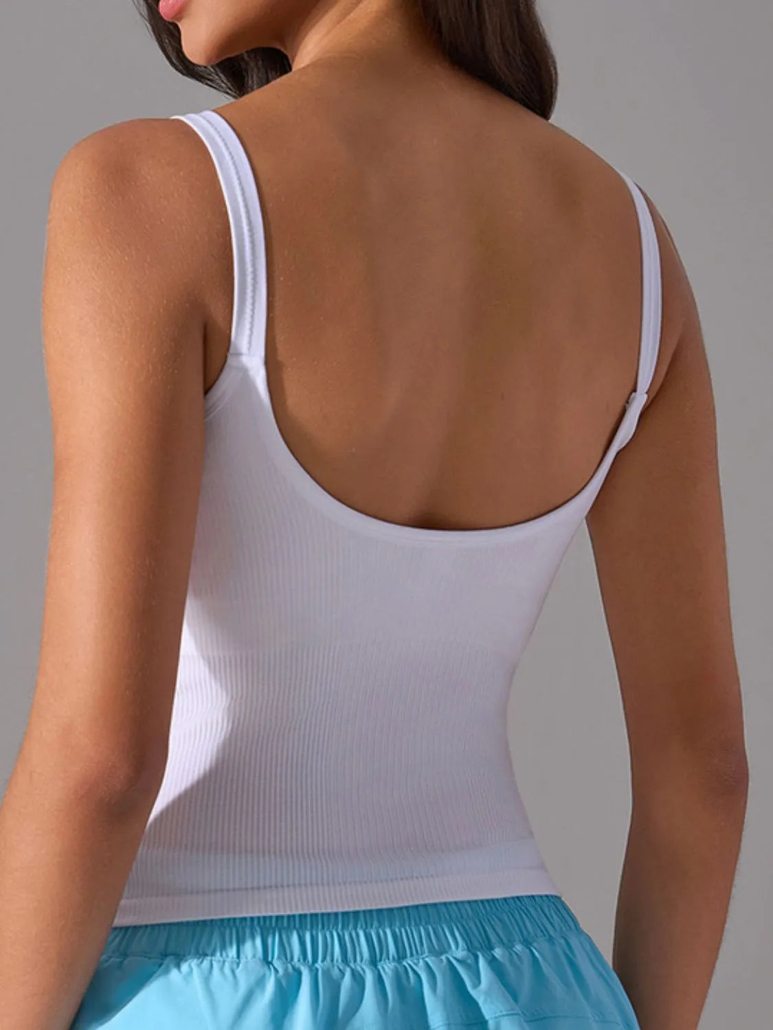 Women's Scoop Neck Active Tank Top with Removable Chest Pads - Yoga, Gym & Workout Essential