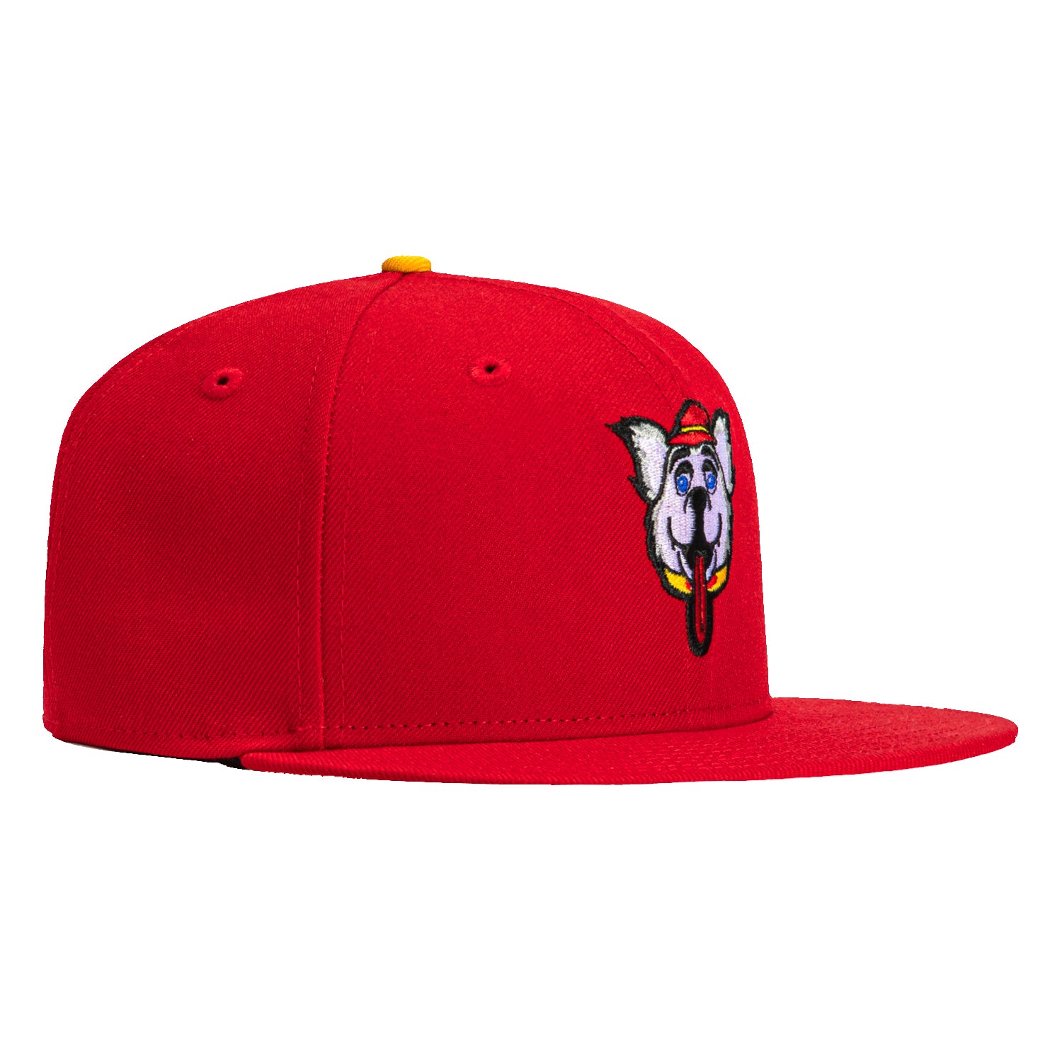New Era 59Fifty Calgary Flames Harvey the Hound Mascot Snapback Hat - Red | Official NHL Licensed Baseball Cap for Men & Women | Perfect for Games, Tailgating & Fan Collections