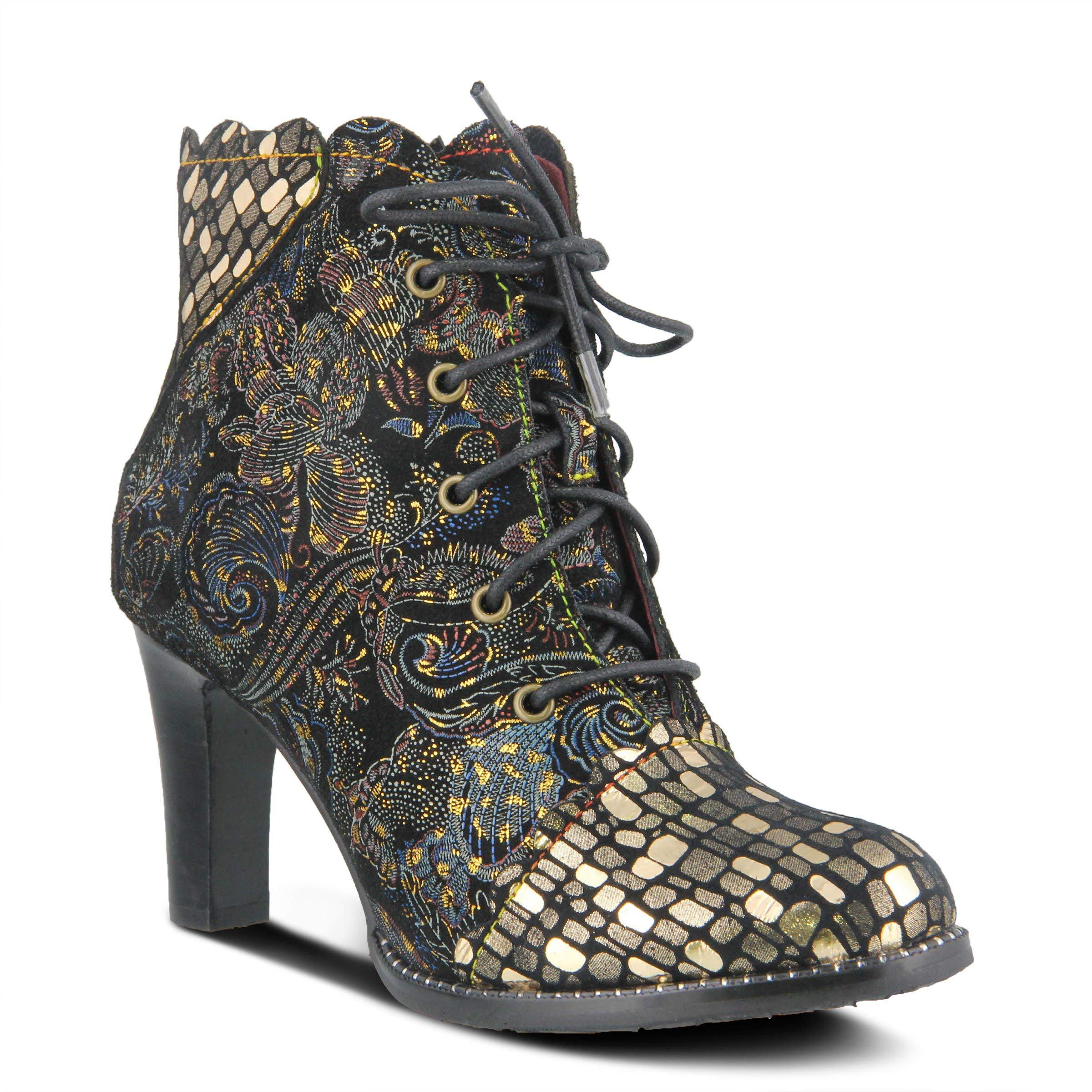 L'Artiste Spring Step Women's Glitterail Bootie - Stylish Ankle Boots with Glitter Detail for Women | Perfect for Parties, Weddings & Night Out