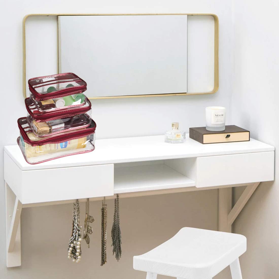 Premium Travel Toiletry Bag Set - 9 Pcs Makeup & Jewelry Organizer Pouch for Women | Waterproof Cosmetic Case, Toiletries Bag for Vacation, Gym, Business Trips & Daily Use