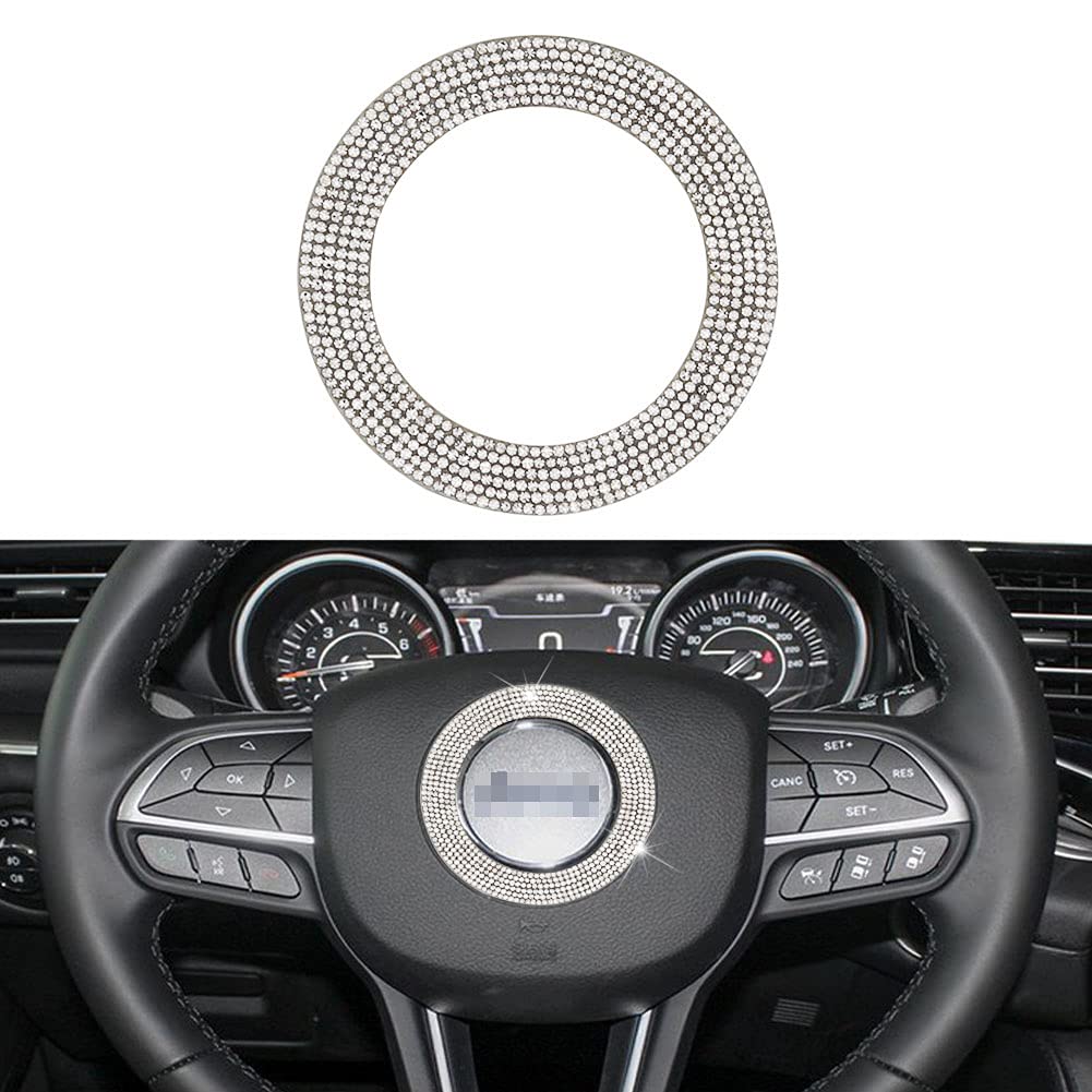 Bling Steering Wheel Cover Sticker Trim for Jeep Wrangler, Grand Cherokee, Compass, Cherokee, Patriot, Renegade & Gladiator - Sparkling Car Interior Accessory for Off-Road Adventure & Daily Commute
