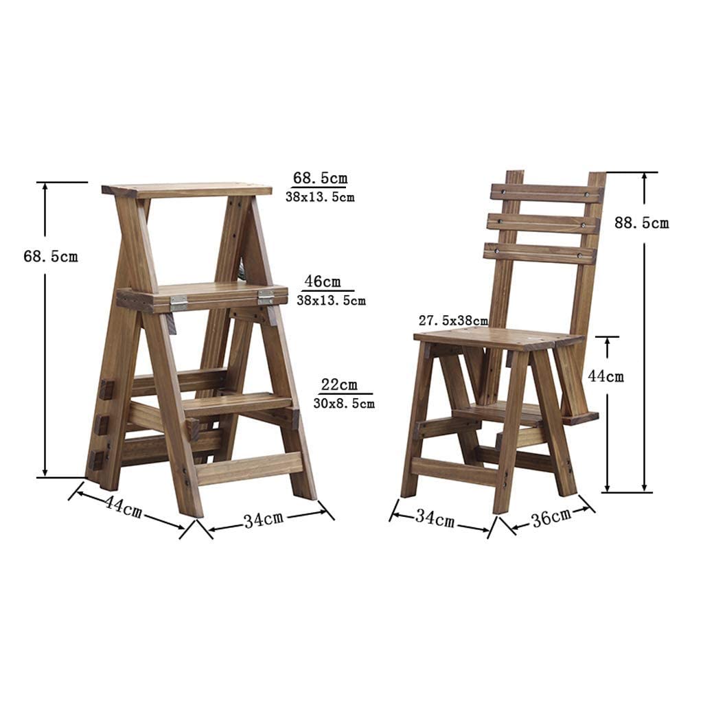Foldable Wooden Kitchen Step Stool with 4-Tier Storage Shelf - Portable Space-Saving Ladder Stool for Home, Construction & DIY Projects - Perfect for Reaching High Cabinets, Organizing Pantry & Home Improvement Tasks