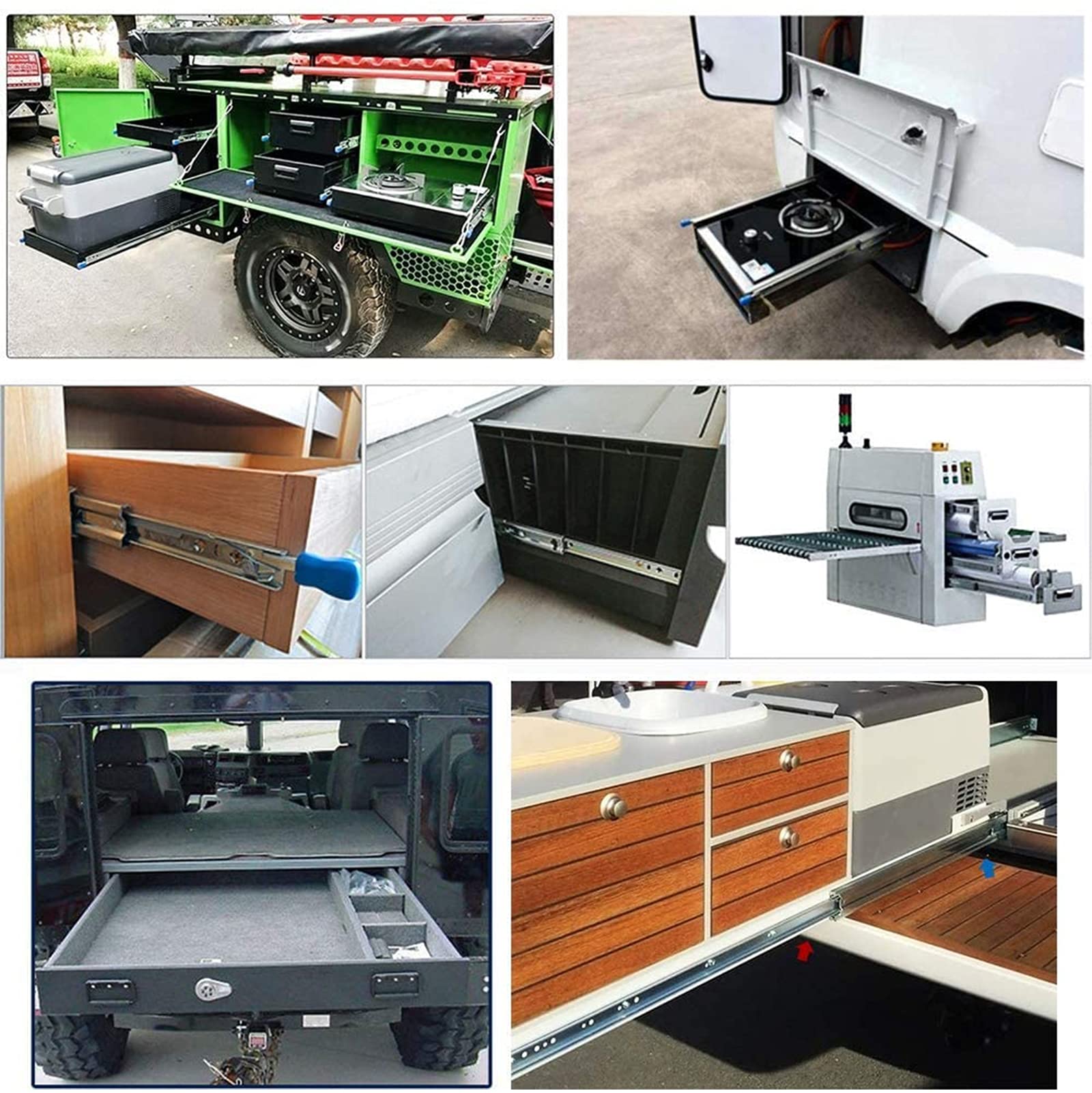 Heavy Duty Drawer Slides 300mm Ball Bearing Full Extension Side Mount Drawer Runners with Lock (1 Pair) - 120kg Load Capacity, 3 Folds, 30in/762mm - Perfect for Kitchen Cabinets, Office Furniture & Tool Storage Organization