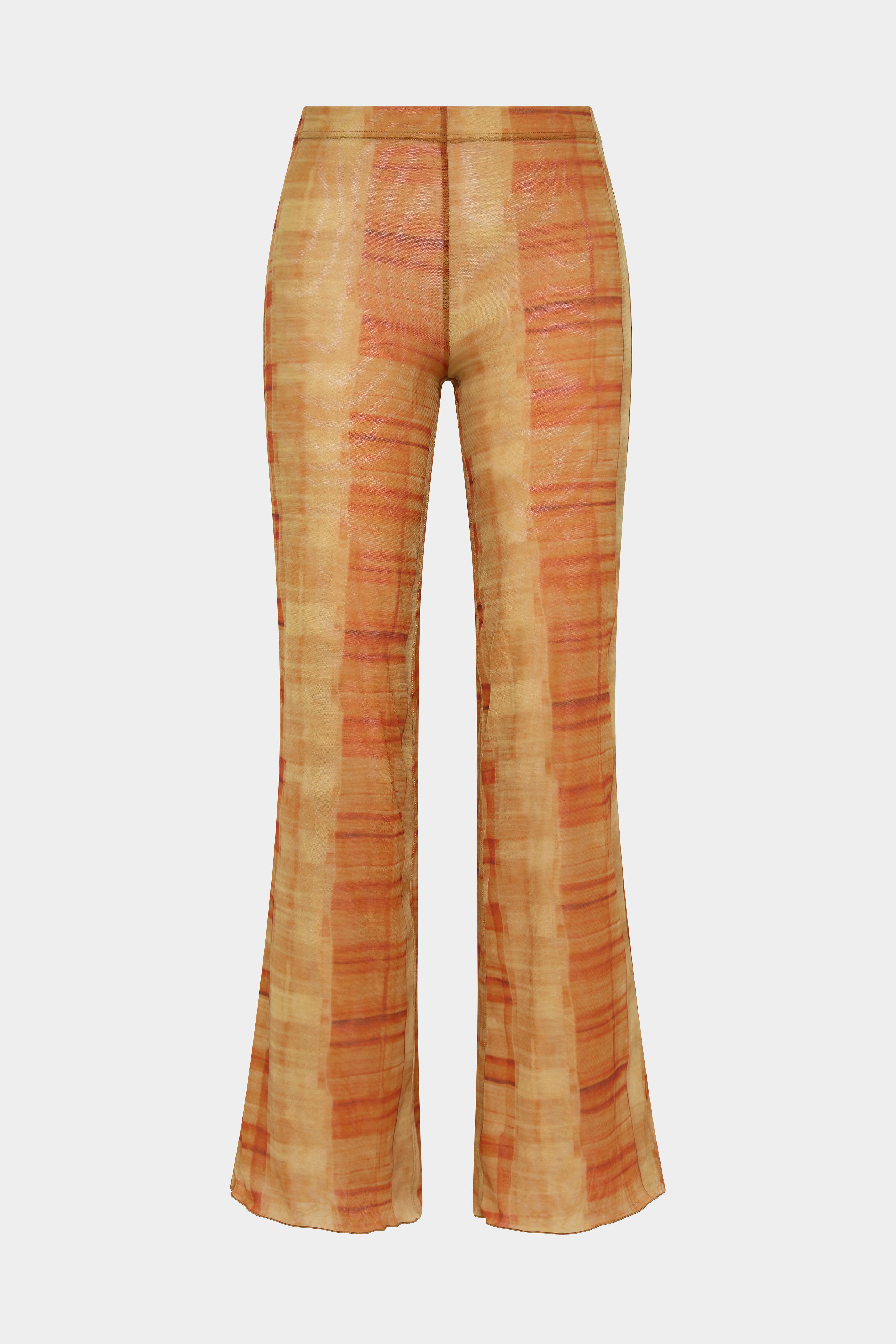 Ferrera Orange Check Pants - Stylish & Comfortable Women's Trousers for Casual Wear & Office Outfits