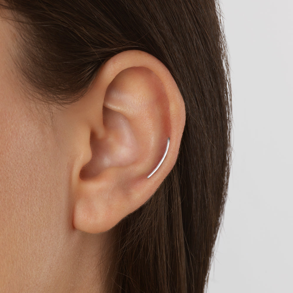 Climber Helix Single Stud Earring in Sterling Silver - Perfect for Cartilage Piercing & Everyday Wear