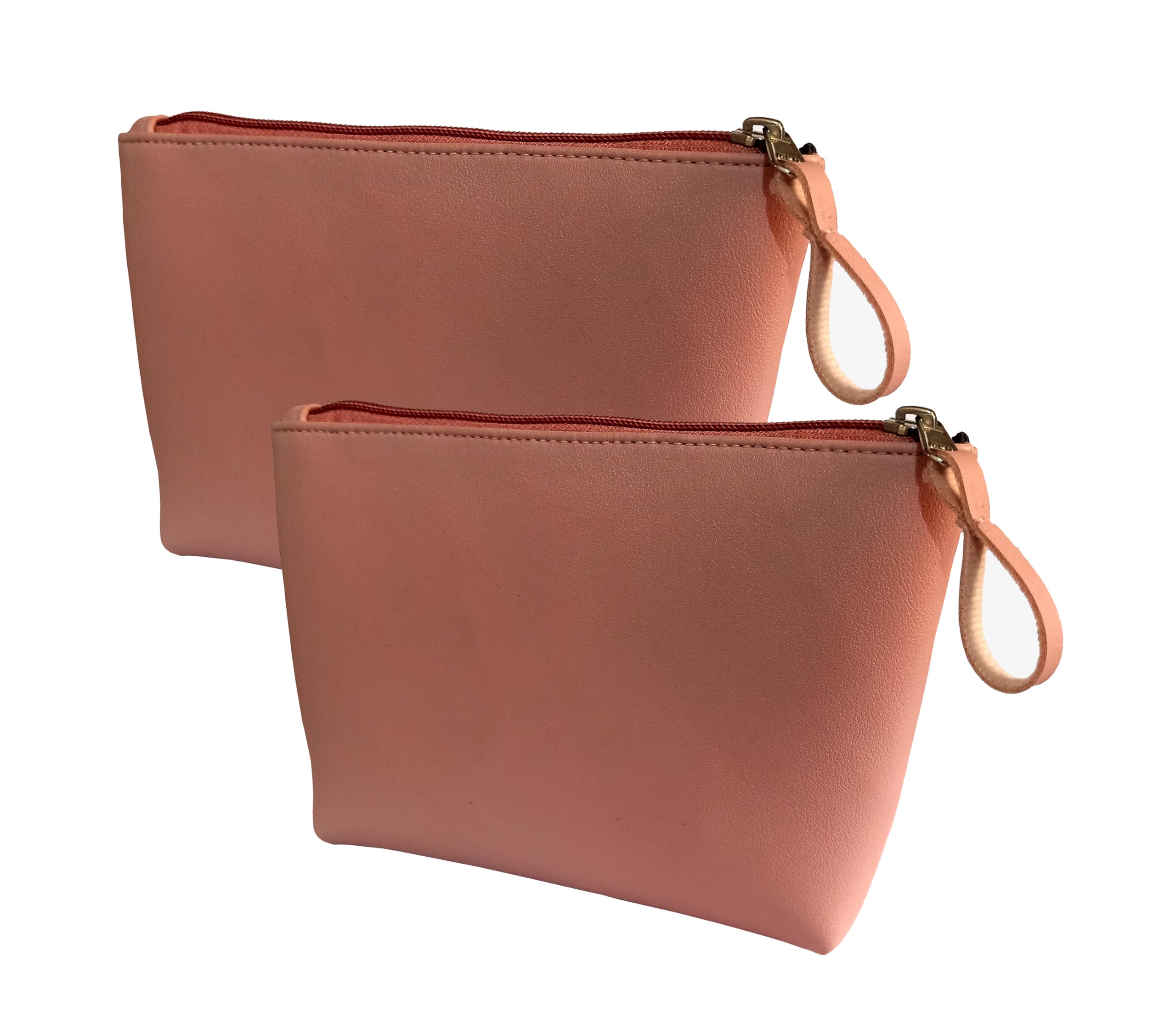 Kartbrink Makeup Pouch Set of 2 - Waterproof Travel Cosmetic Bag for Women, Pink Toiletry Organizer with Multiple Pockets for Makeup Brushes & Accessories - Perfect for Vacation, Gym & Daily Essentials Storage