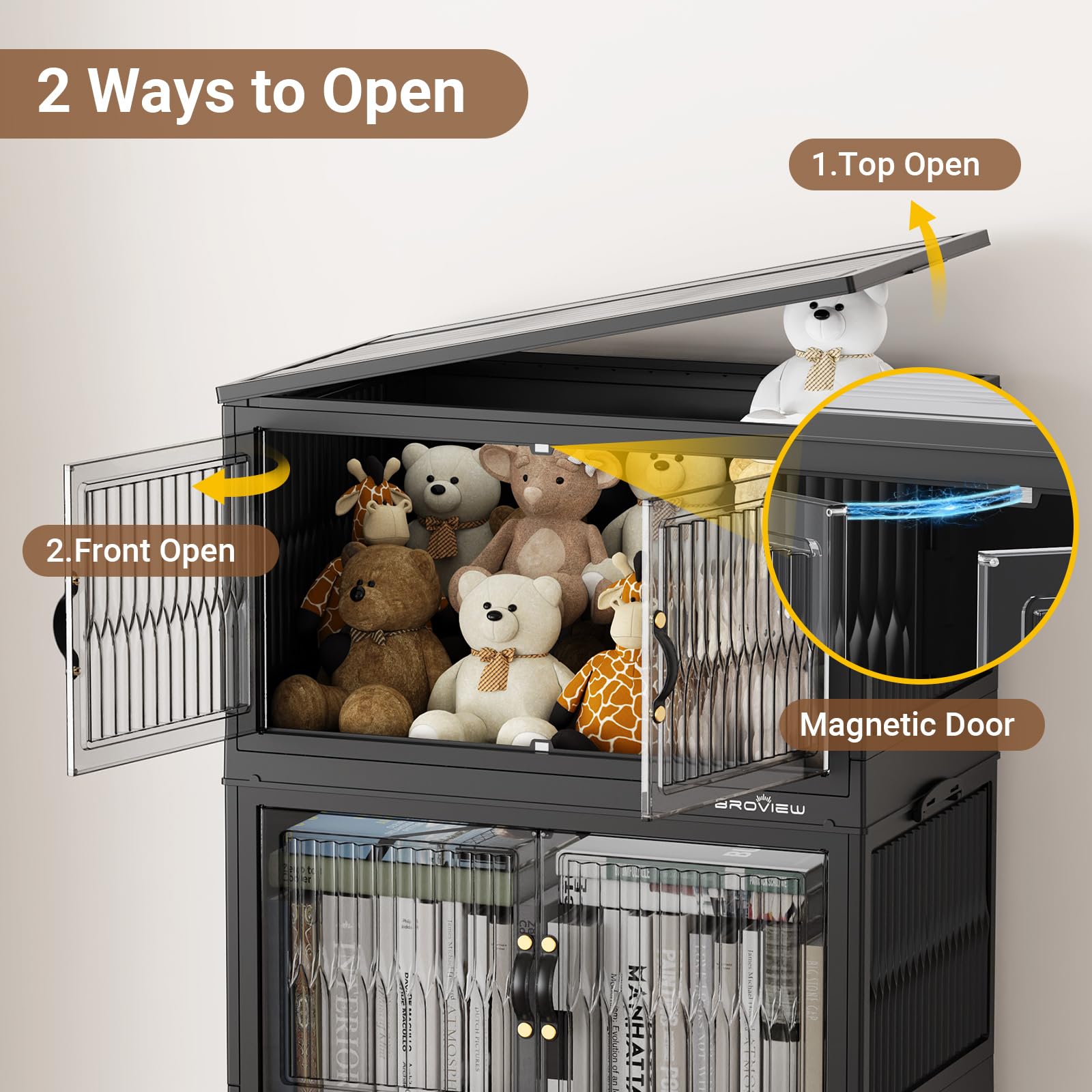 84 Qt Stackable Storage Bins with Lids - 3-Pack Black Collapsible Closet Organizer with Wheels | Plastic Storage Drawers for Clothes, Toys & Home Organization | Perfect for Bedroom, Garage & Dorm Room Storage Solutions