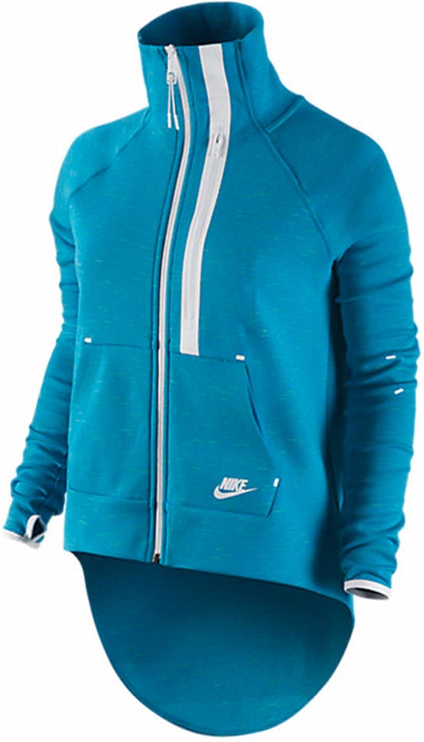 Nike Women's Tech Fleece Jacket - Light Blue & White | Warm Winter Running Jacket for Women | Gym, Jogging, Outdoor Activities