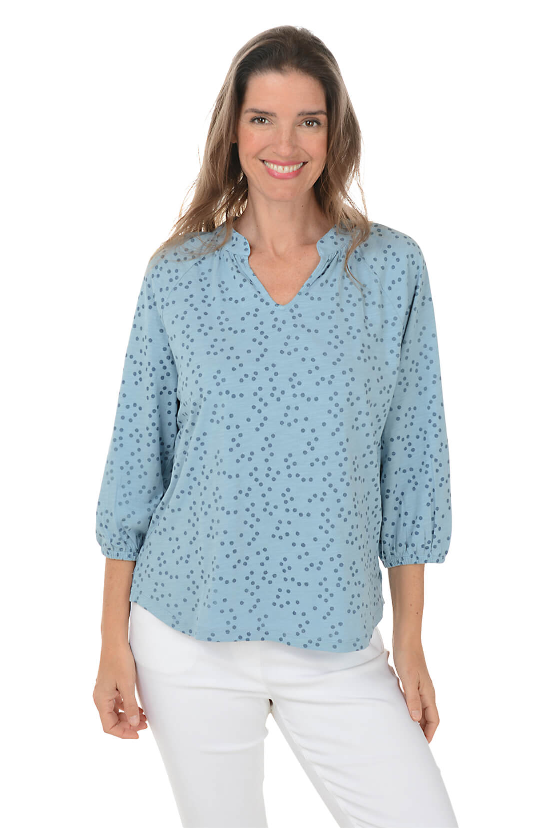 Stylish Dotted Split Neck Slub Knit Top for Women | Trendy Casual & Party Wear | Perfect for Date Nights & Office Outfits