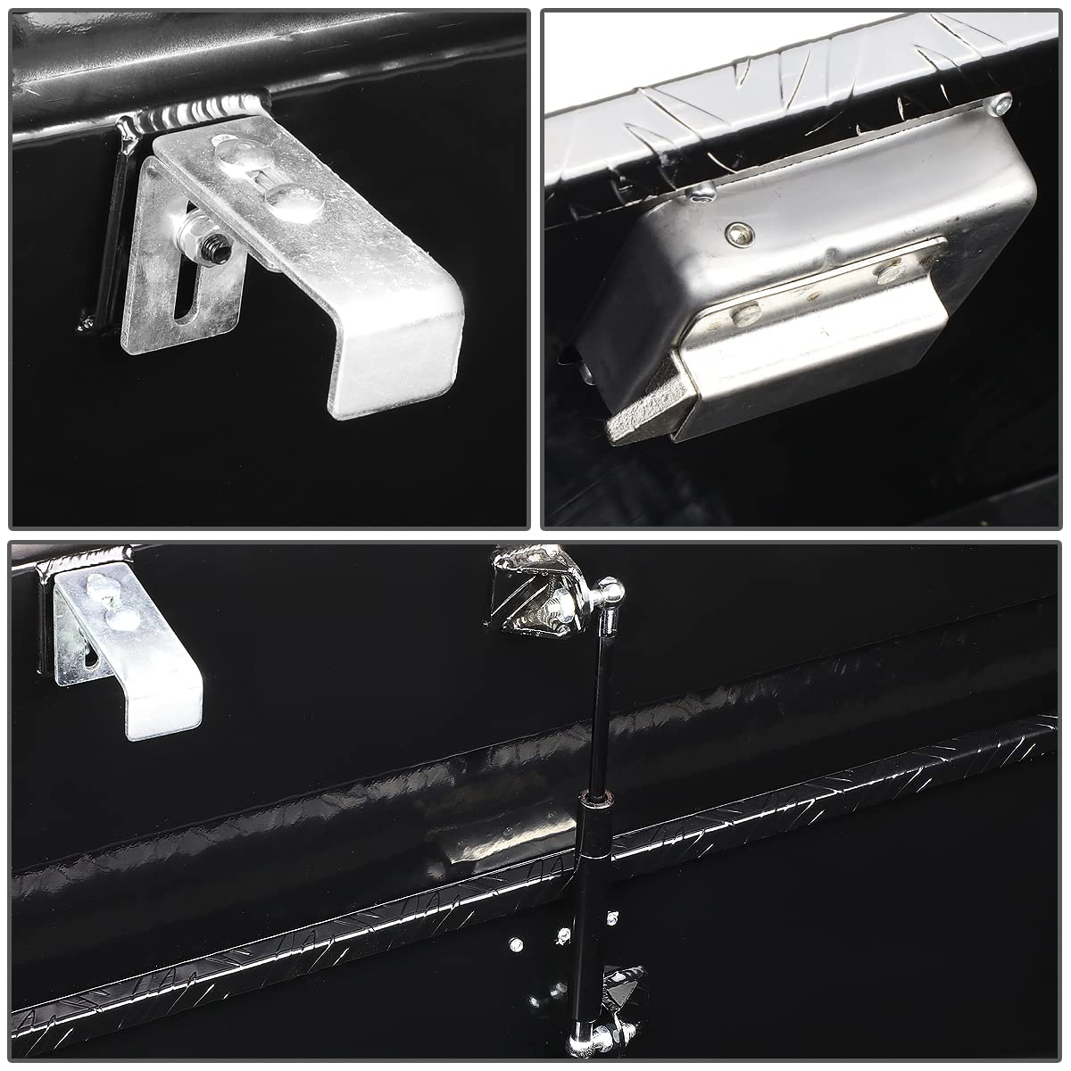 Auto Dynasty 63-Inch Heavy Duty Aluminum Truck Tool Box with Lock & Keys - Secure Storage Organizer for Pickup Trucks, RV Trailers (63