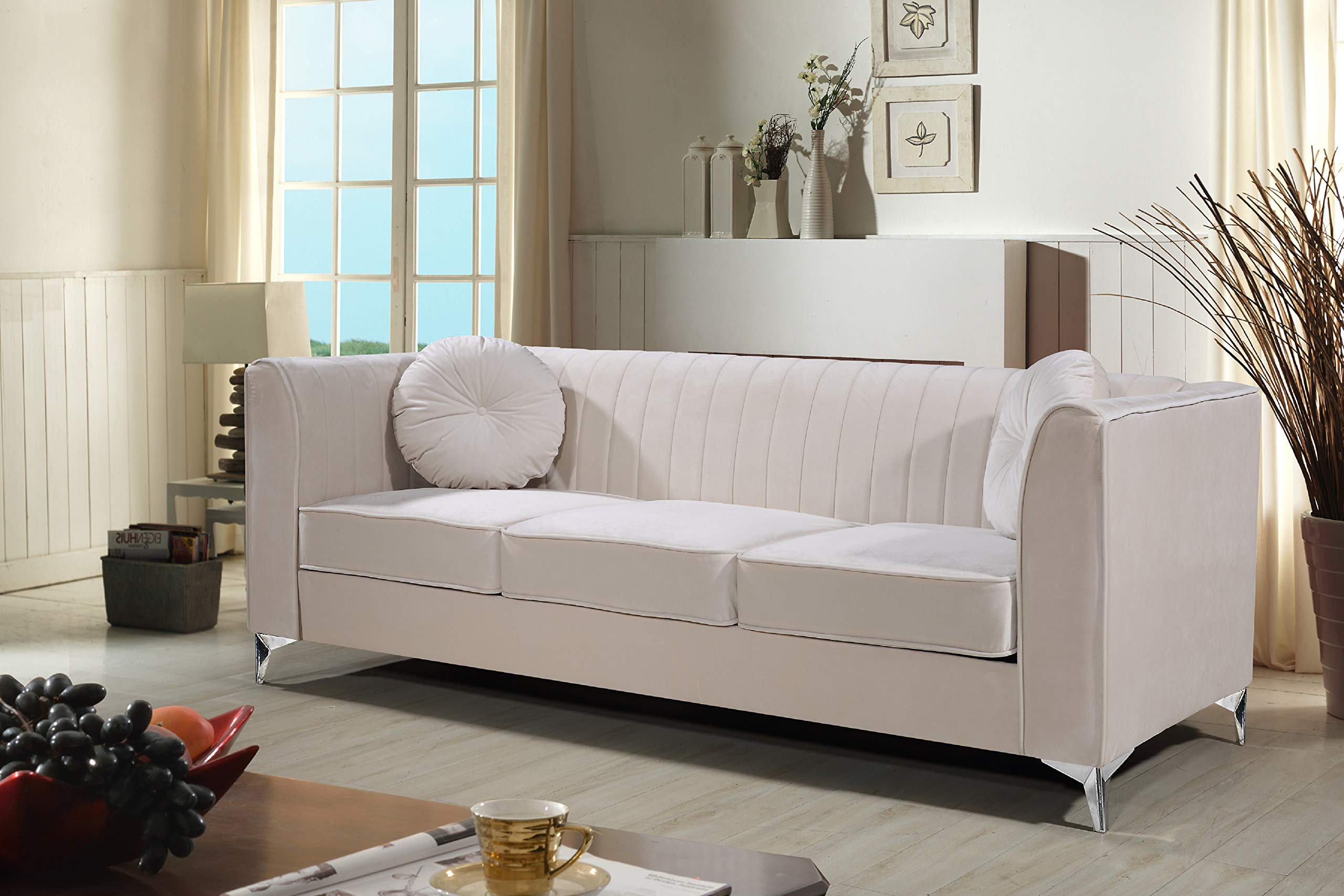 US Pride Furniture Sofa - Modern Beige Living Room Couch for Home & Office Comfort | Durable & Stylish Sectional Sofa for Relaxation, Entertaining & Small Spaces