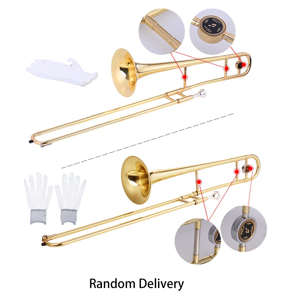 Professional Bb Trumpet Alto Trombone Brass Instrument - Silver Finish with Cupronickel Mouthpiece, Cleaning Stick & Protective Case | Perfect for School Bands, Jazz Ensembles & Beginner Musicians