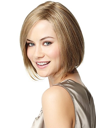 Gabor Wigs Chin Length Synthetic Lace Front Wig - Dark Chocolate Brown (Color GL 4-8) | Monofilament Part | Hand Knotted | Includes MaxWigs Hairloss Booklet | Perfect for Daily Wear, Cosplay & Hair Loss Solutions