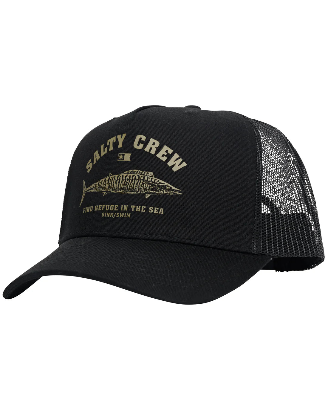 Salty Crew Wahoo Stamp 5 Panel Trucker Hat - Adjustable Mesh Back Baseball Cap for Fishing, Boating & Outdoor Activities