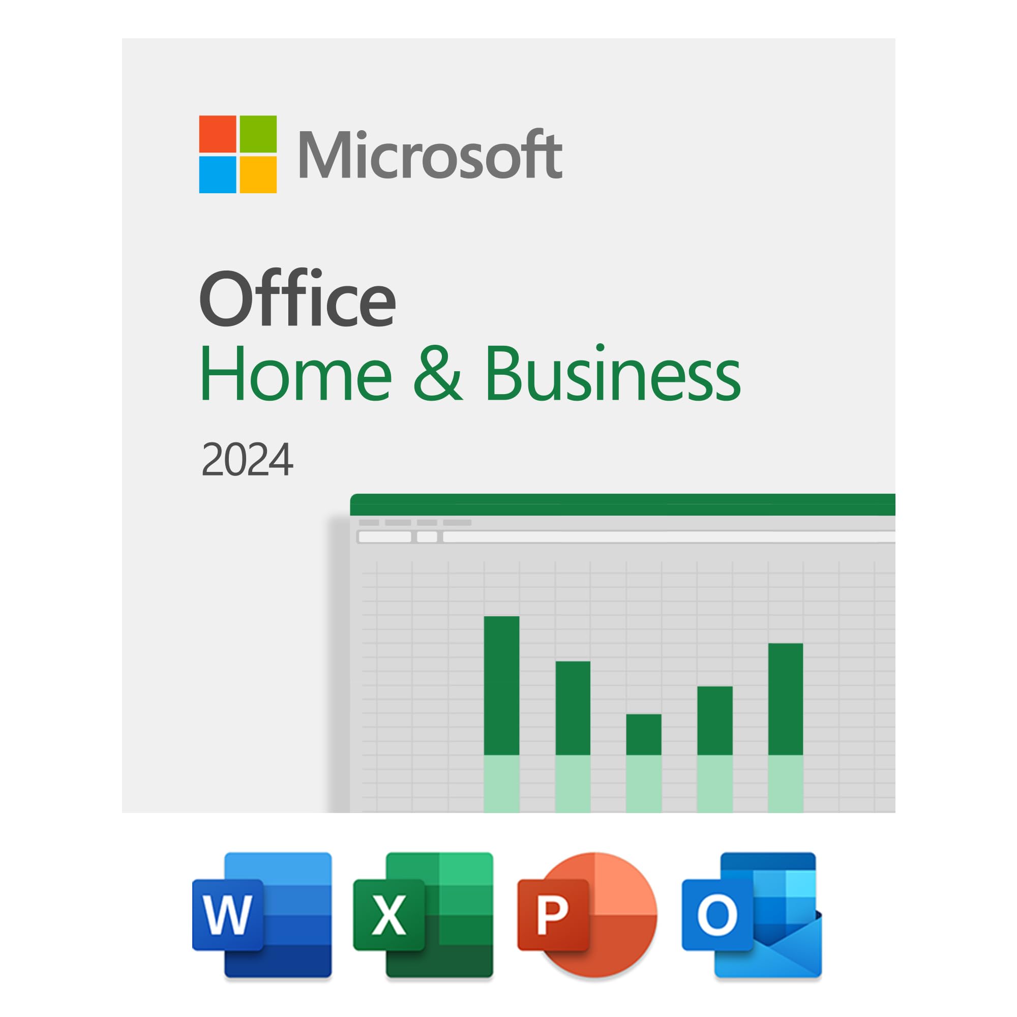 Microsoft Office Home and Business 2024 | Word, Excel, PowerPoint, Outlook | 1 PC/Mac License | Download & Install | Perfect for Home Office, Small Business & Remote Work