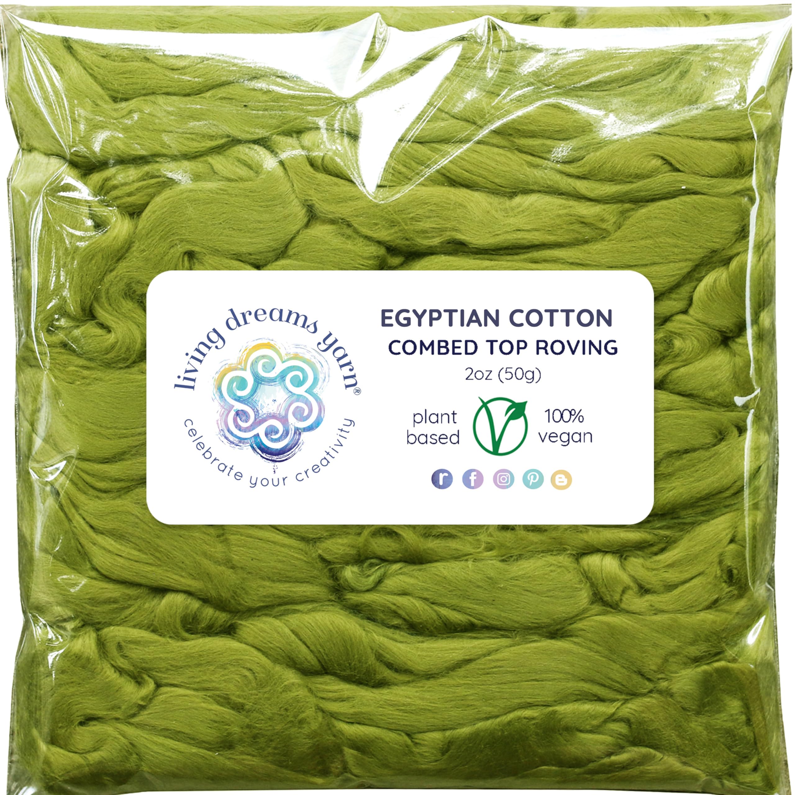 Premium Cotton Fiber for Spinning, Blending & Felting - Soft Vegan Combed Top Roving for DIY Yarn, Knitting & Fiber Arts Projects - Perfect for Handcrafting, Weaving & Home Decor Creations