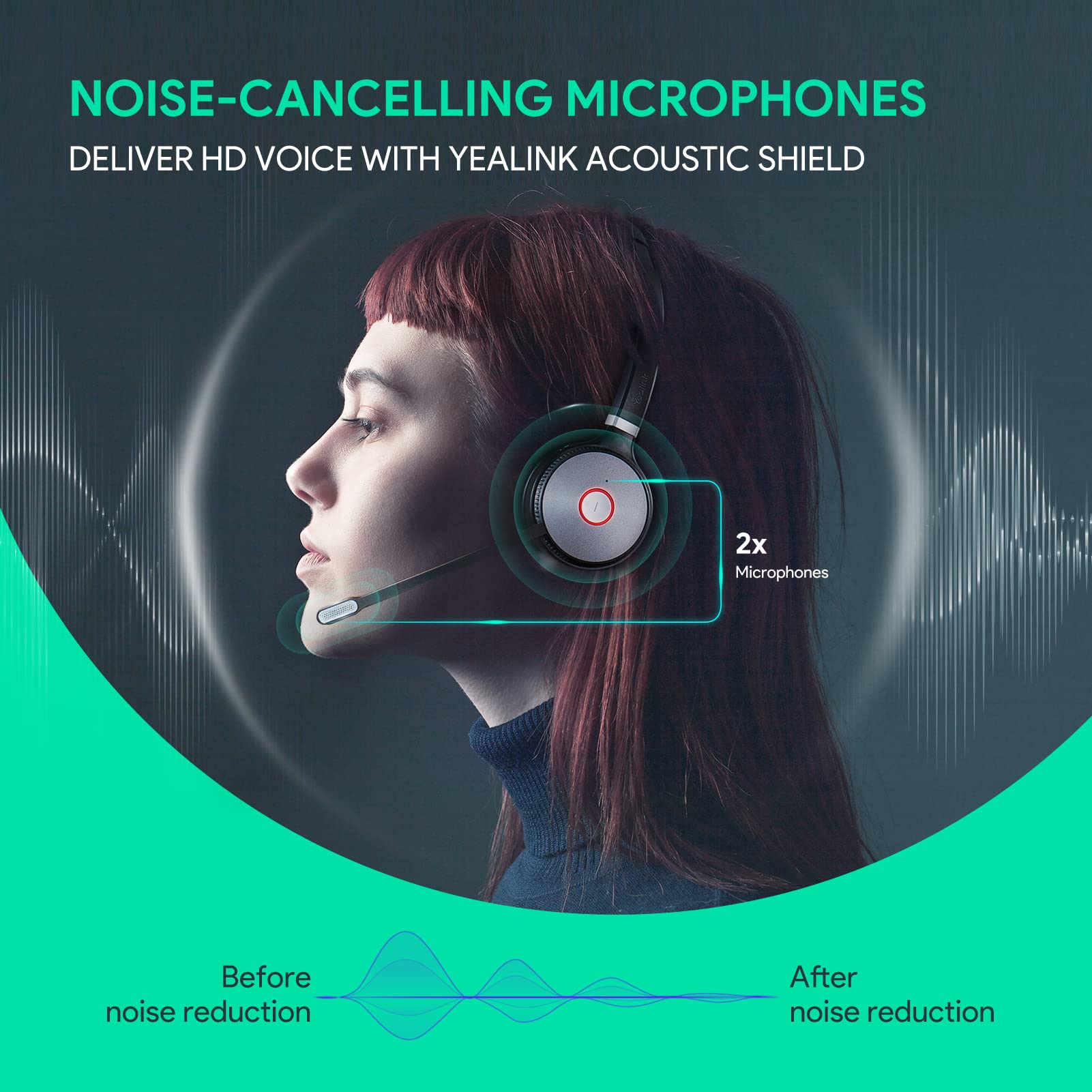 Yealink WH66 Mono Wireless DECT Headset - Teams Certified with 160m/525ft Range, 13H Talk Time, Noise Canceling Mic | Compatible with PC, Laptop, Desk Phone & Cell Phone (USB-A/Bluetooth) | Ideal for Remote Work, Call Centers & Office Communications
