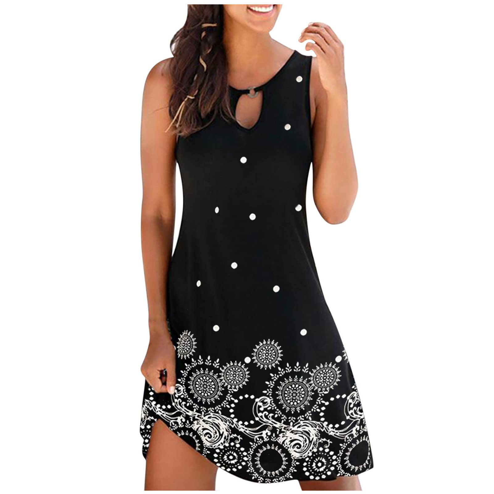 Elegant Floral Summer Dresses for Women 2023 | Plus Size Boho Midi Sundress | Sleeveless Casual Dress for Beach, Vacation & Outdoor Parties