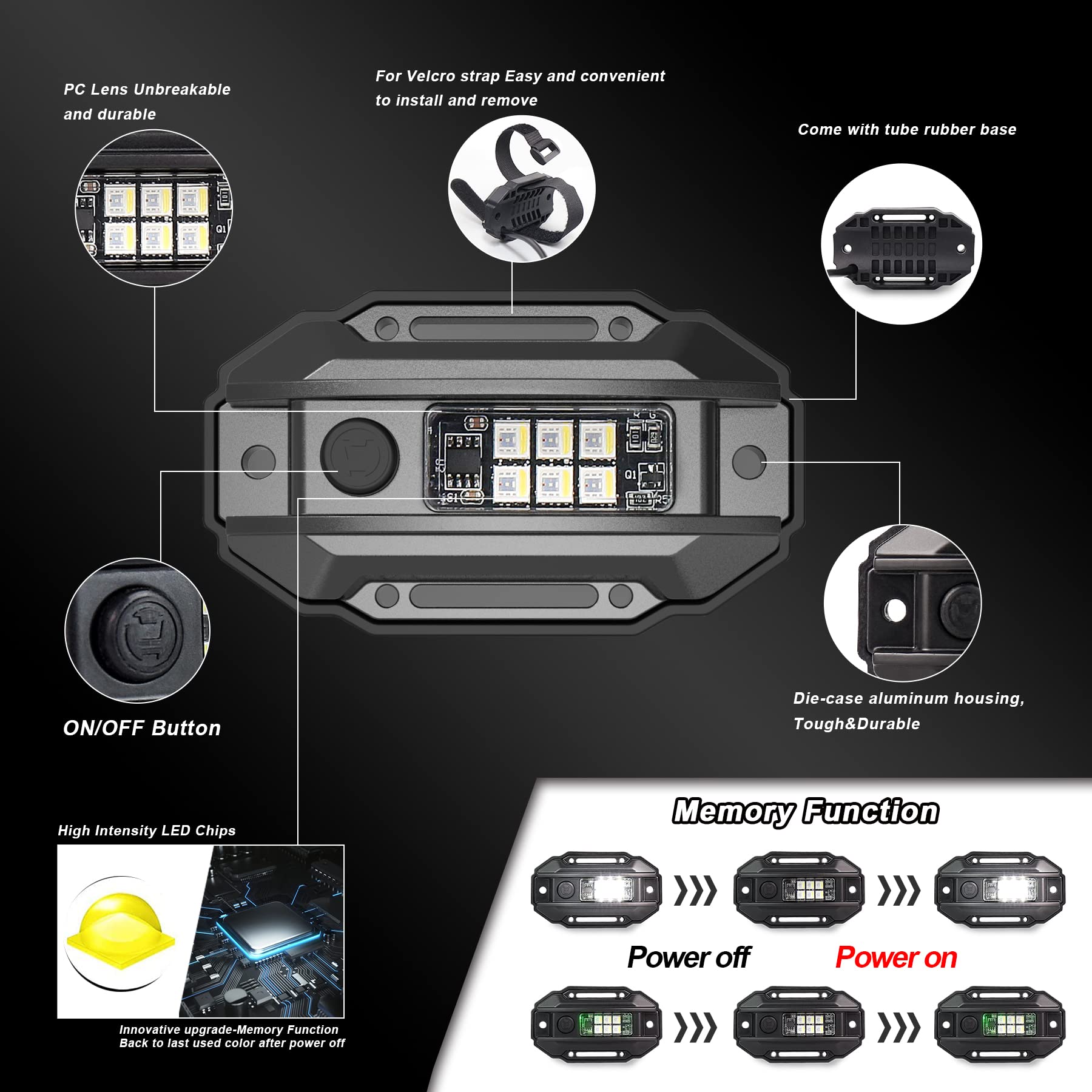 RGB White UTV Dome Light - Universal Switch RGB Strobe Roll Bar Mount LED Interior Light for UTV ATV Polaris RZR Can Am Truck Car (White/Red/Green/Blue) - Perfect for Off-Roading, Night Driving & Interior Lighting