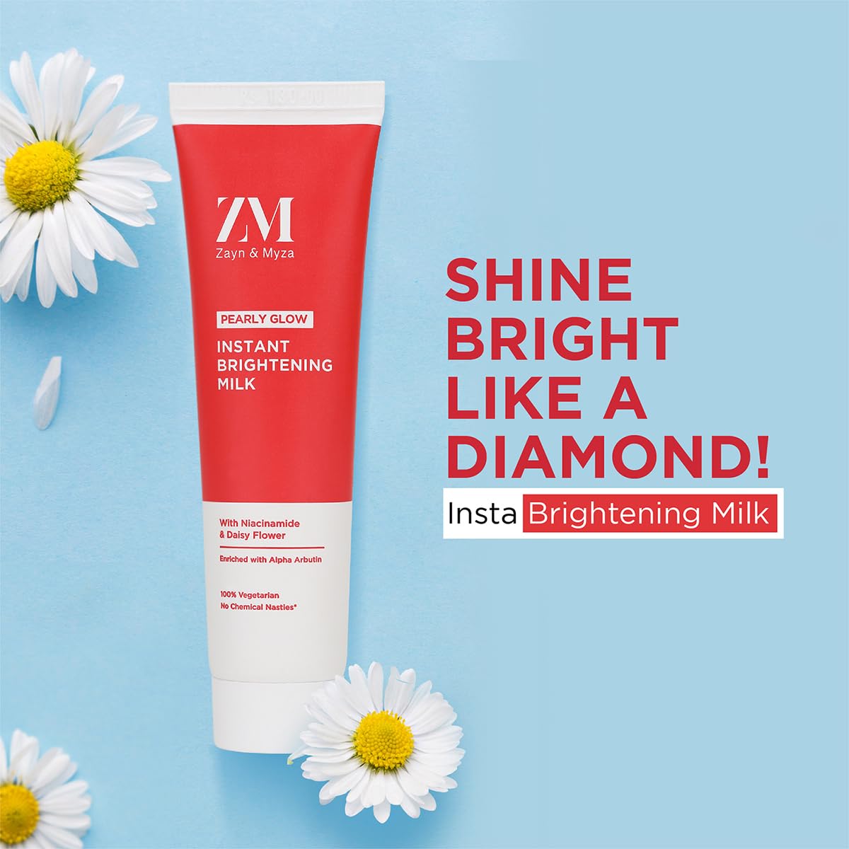 ZM Zayn & Myza Pearly Glow Insta Brightening Milk Tube Cream - Radiant & Glowing Skin Treatment | Instant Brightening & Dark Spot Reduction | 25ml (Pack of 2) | Perfect for Daily Skincare Routine & Photo-Ready Complexion