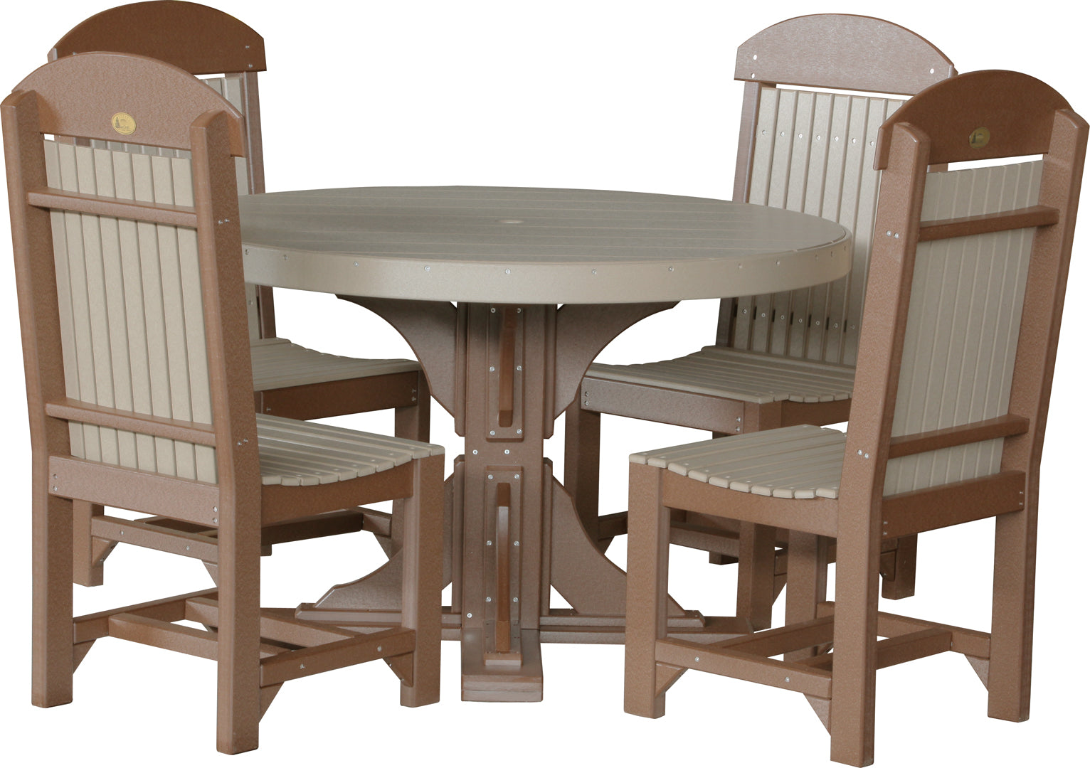 LuxCraft 4-Foot Round Dining Table Set - Perfect for Small Spaces, Kitchens & Outdoor Patios