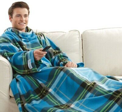 Cozy Snuggie® Fleece Blanket with Sleeves - Ultra Soft & Warm Wearable Blanket for Adults & Kids - Perfect for Watching TV, Reading, or Lounging at Home